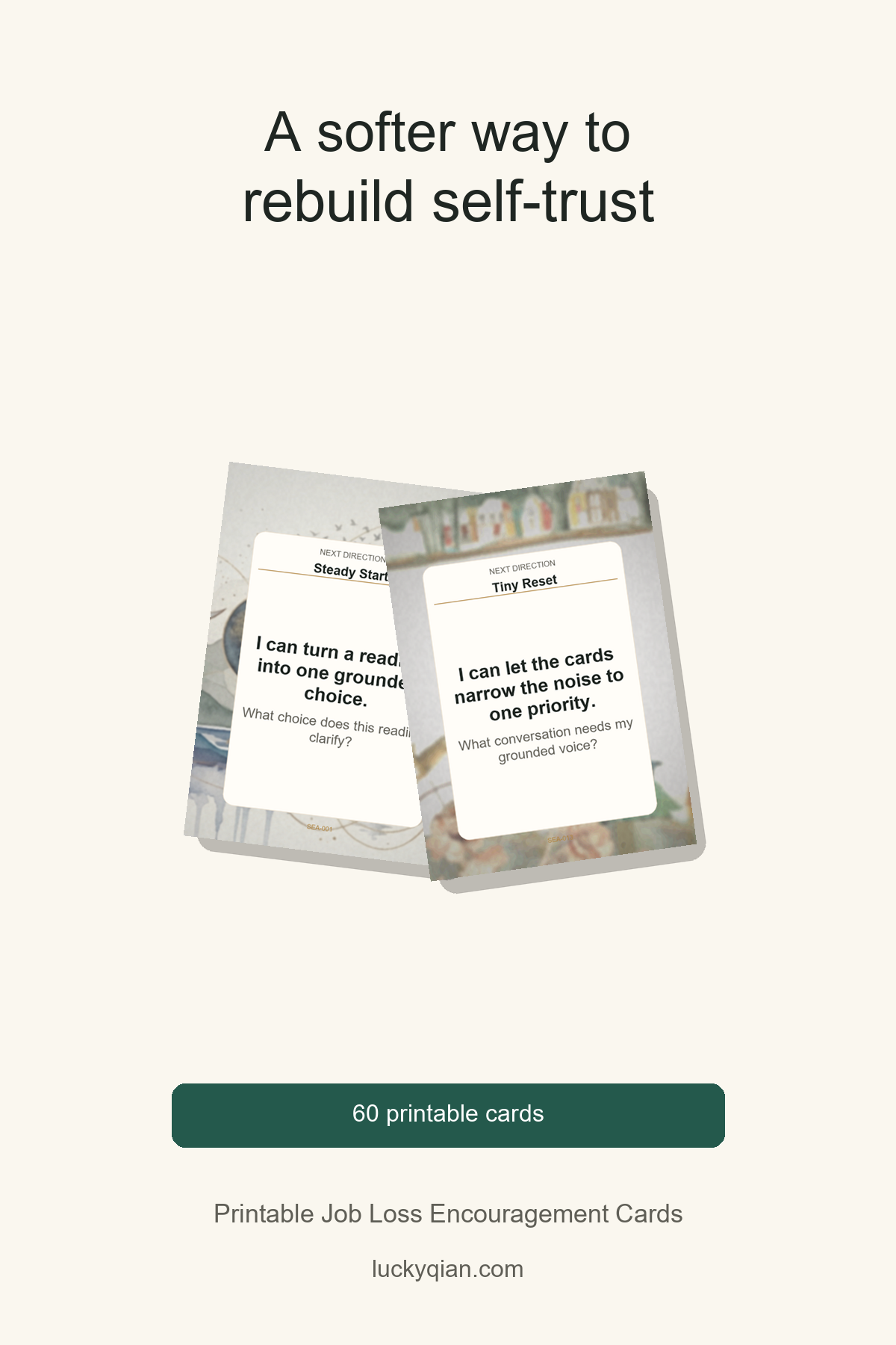 Printable Job Loss Encouragement Cards pin preview