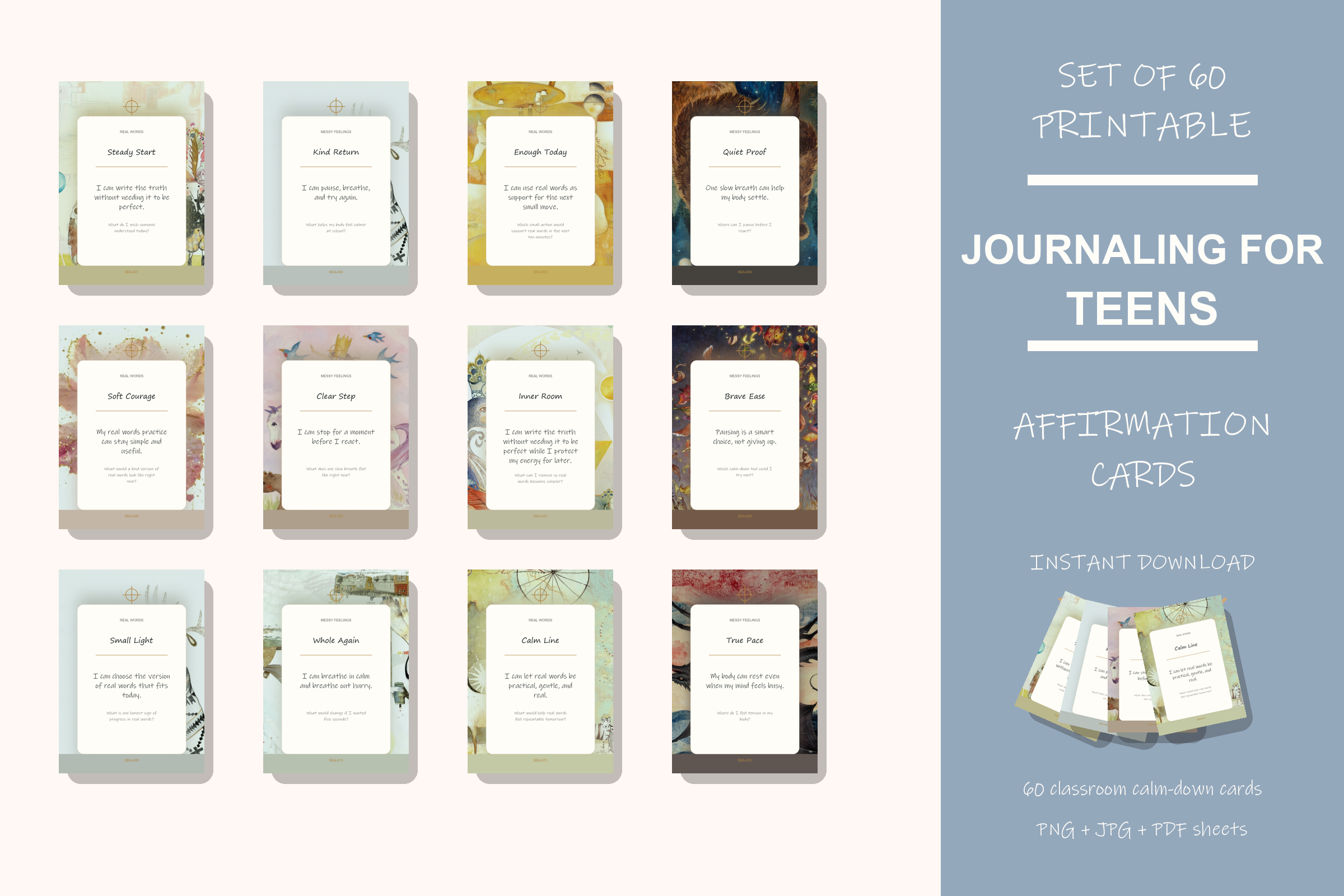 Printable Journaling for Teens Cards preview