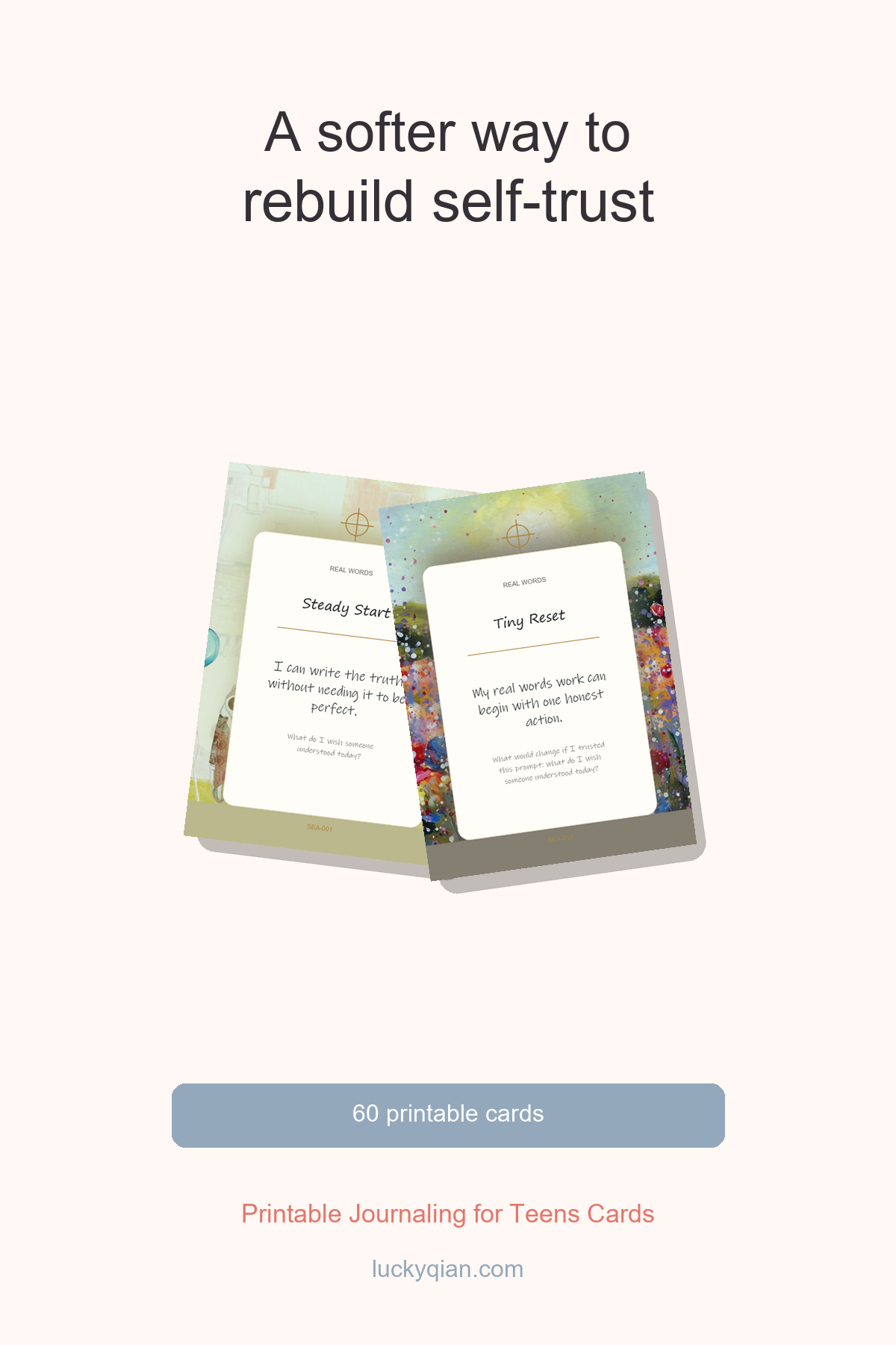 Printable Journaling for Teens Cards pin preview