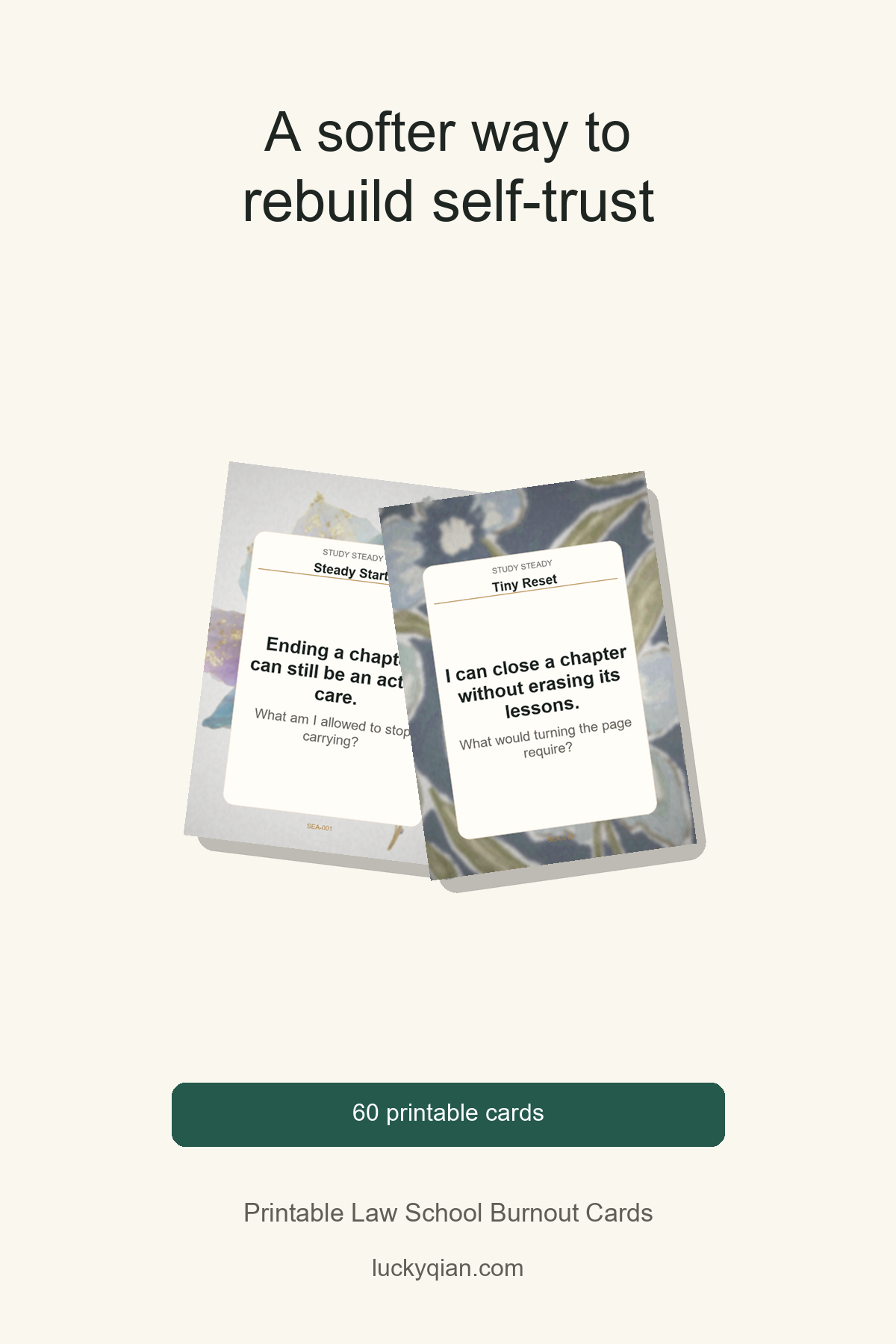 Printable Law School Burnout Cards pin preview