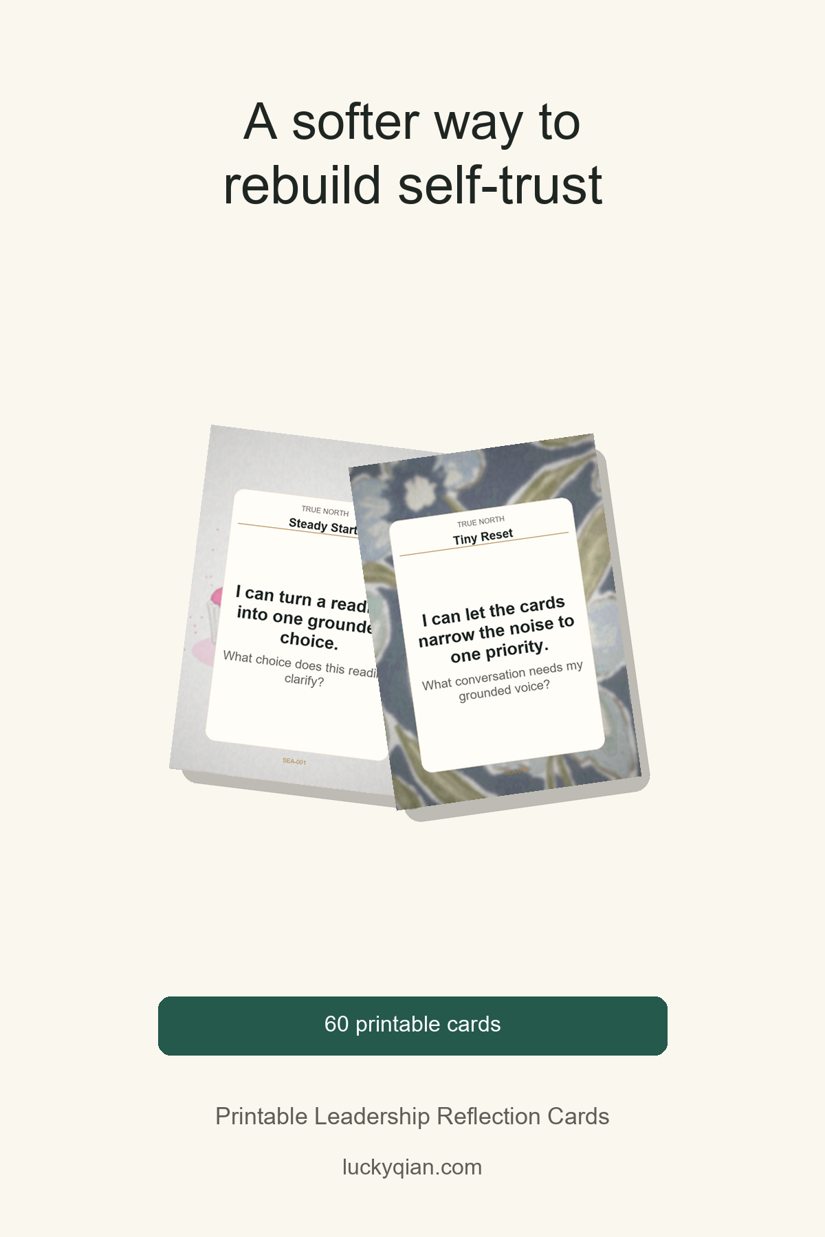 Printable Leadership Reflection Cards pin preview