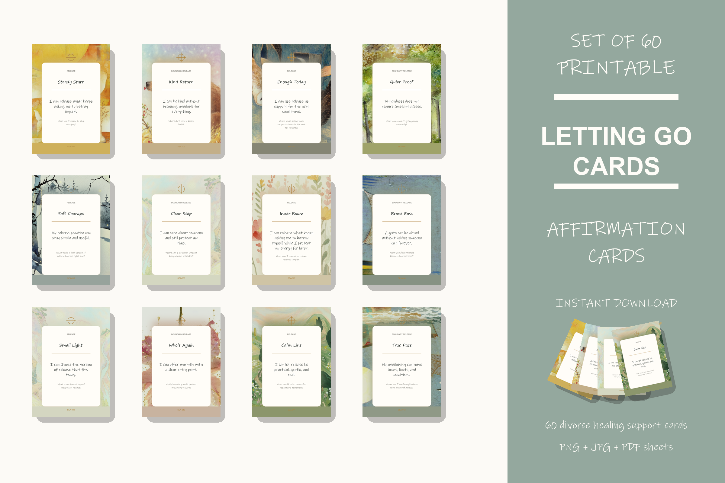 Printable Letting Go Cards preview