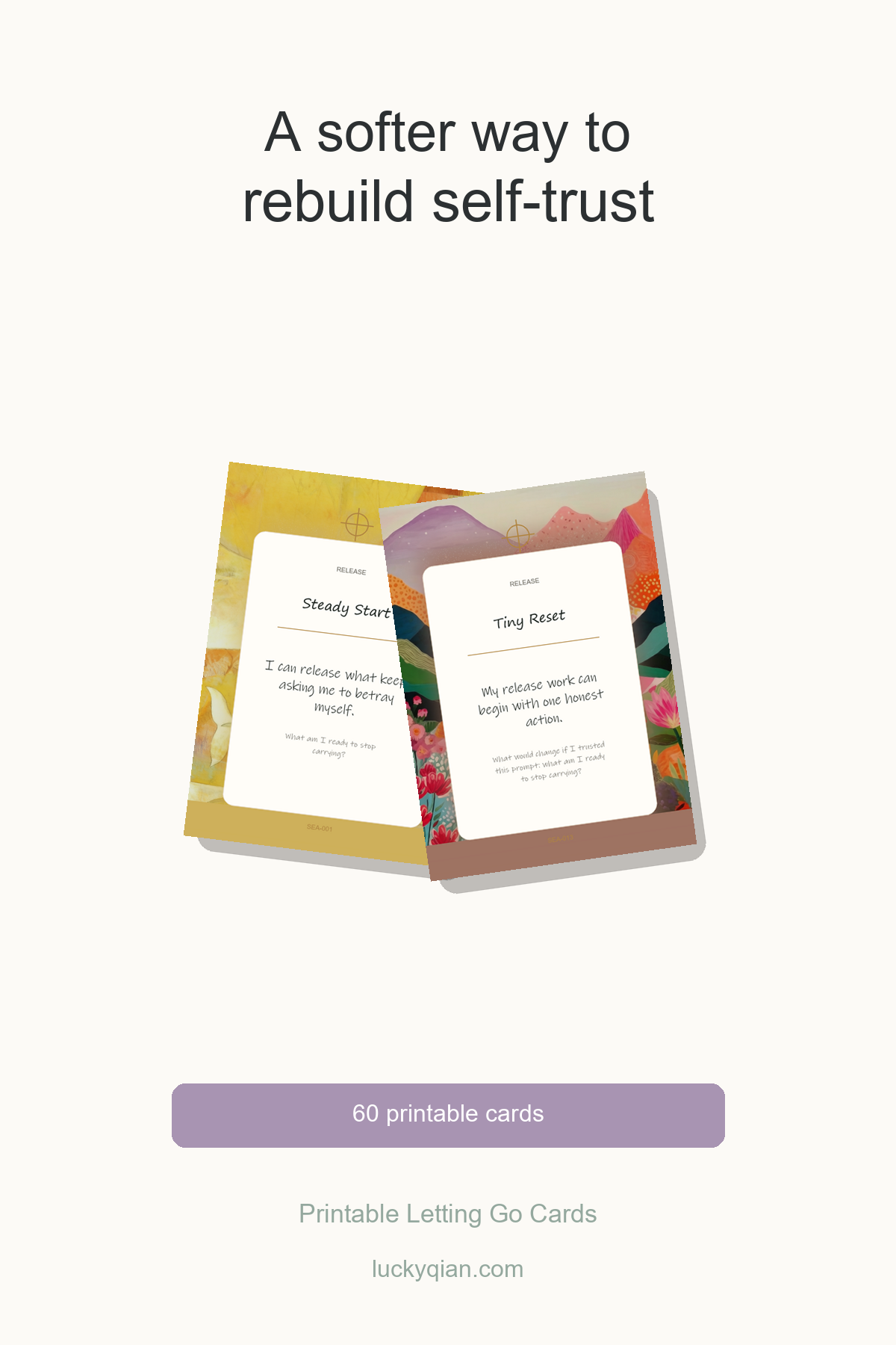 Printable Letting Go Cards pin preview