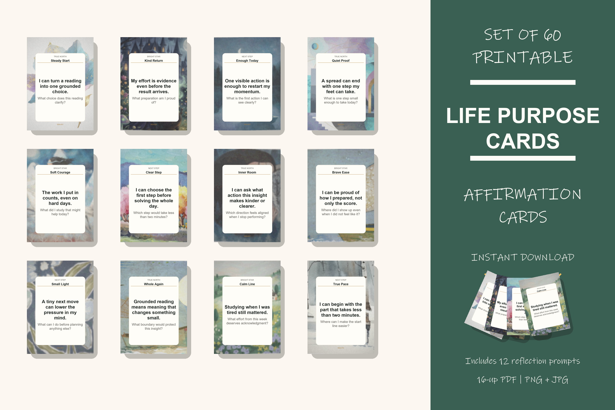 Printable Life Purpose Cards preview
