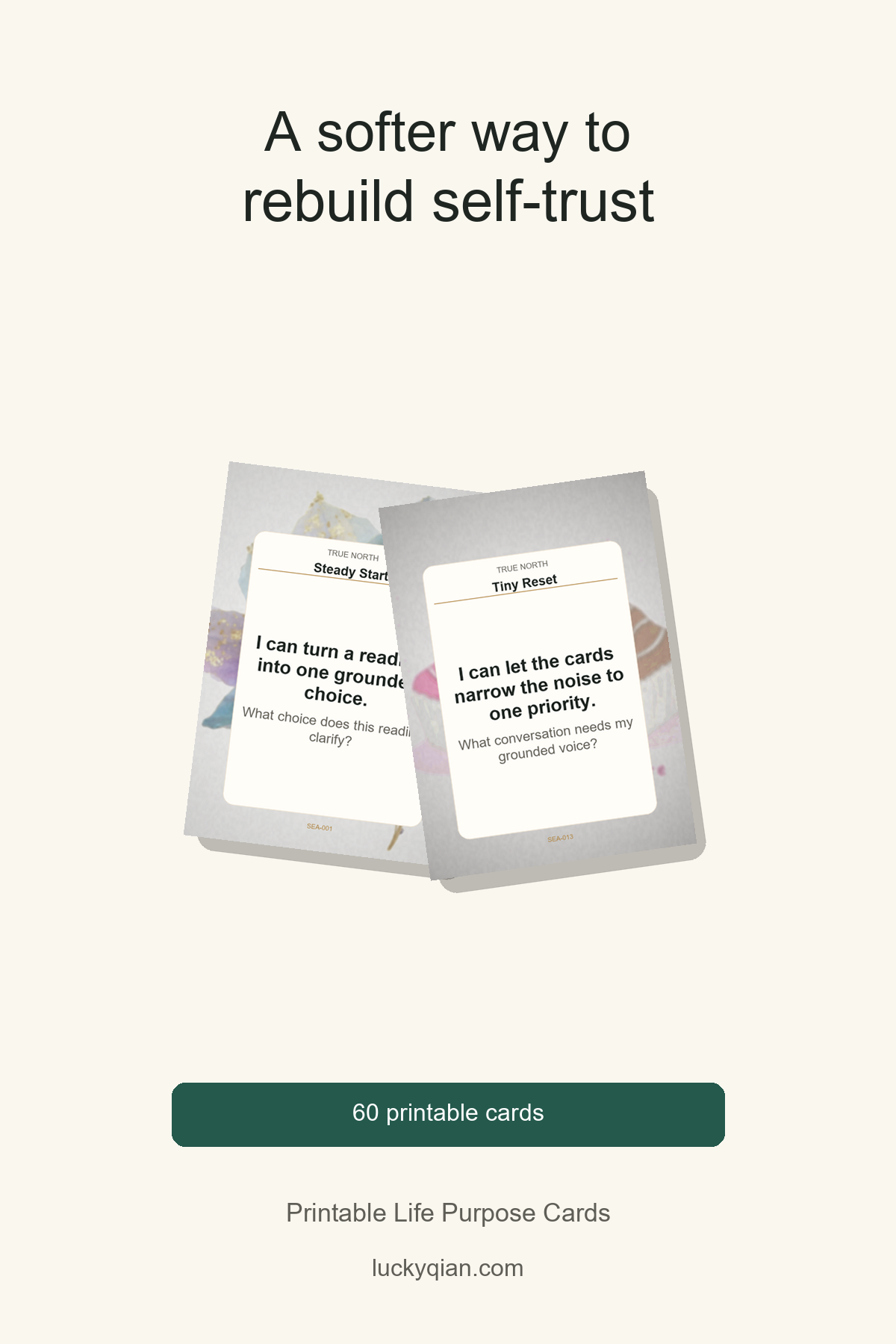 Printable Life Purpose Cards pin preview