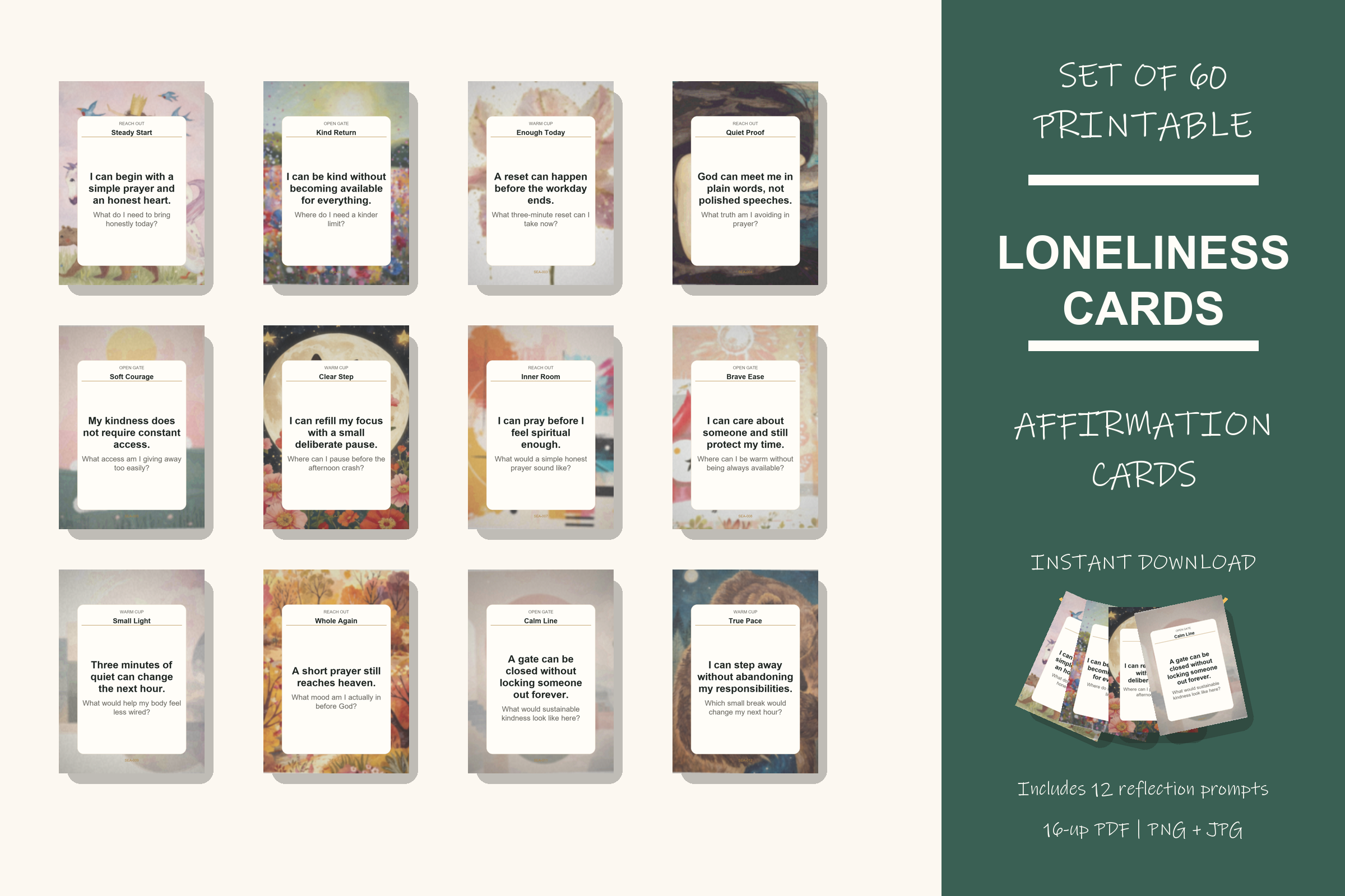 Printable Loneliness Cards preview