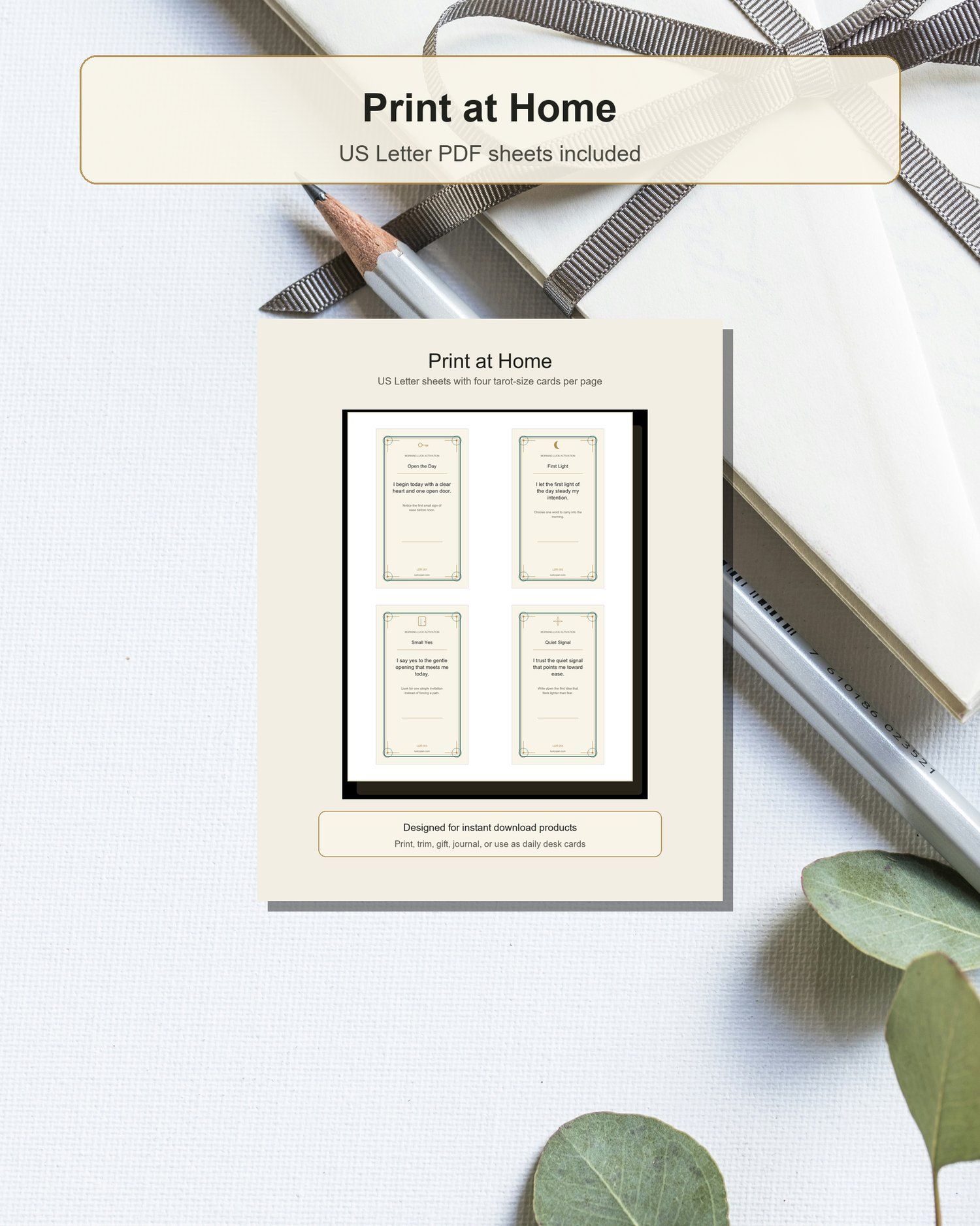 Sample Lucky Daily Ritual Cards