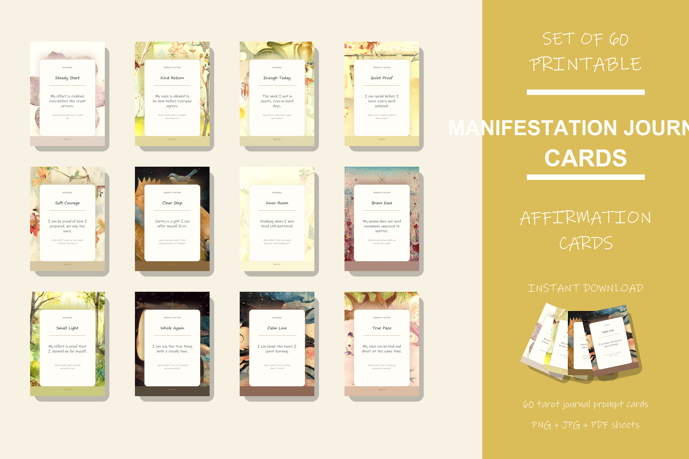 Printable Manifestation Journal Cards preview