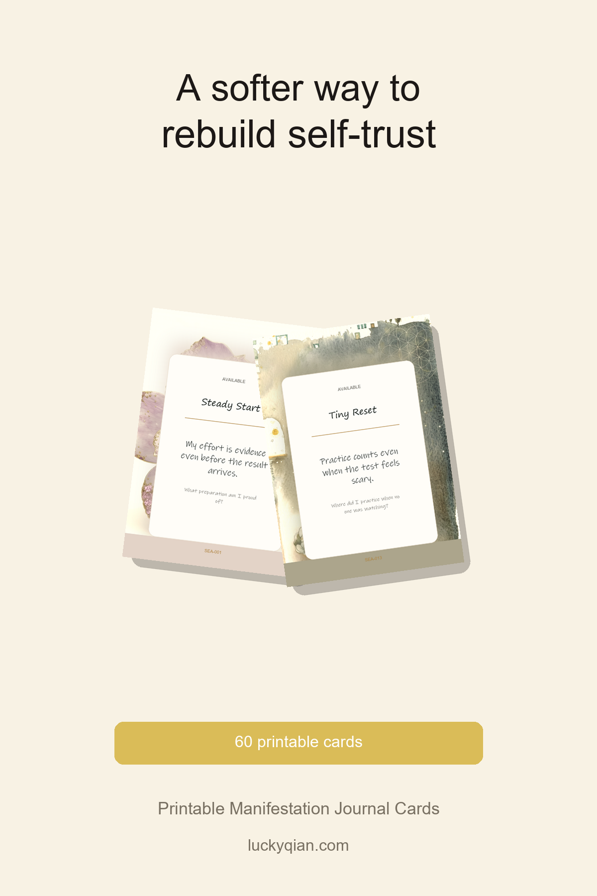 Printable Manifestation Journal Cards pin preview