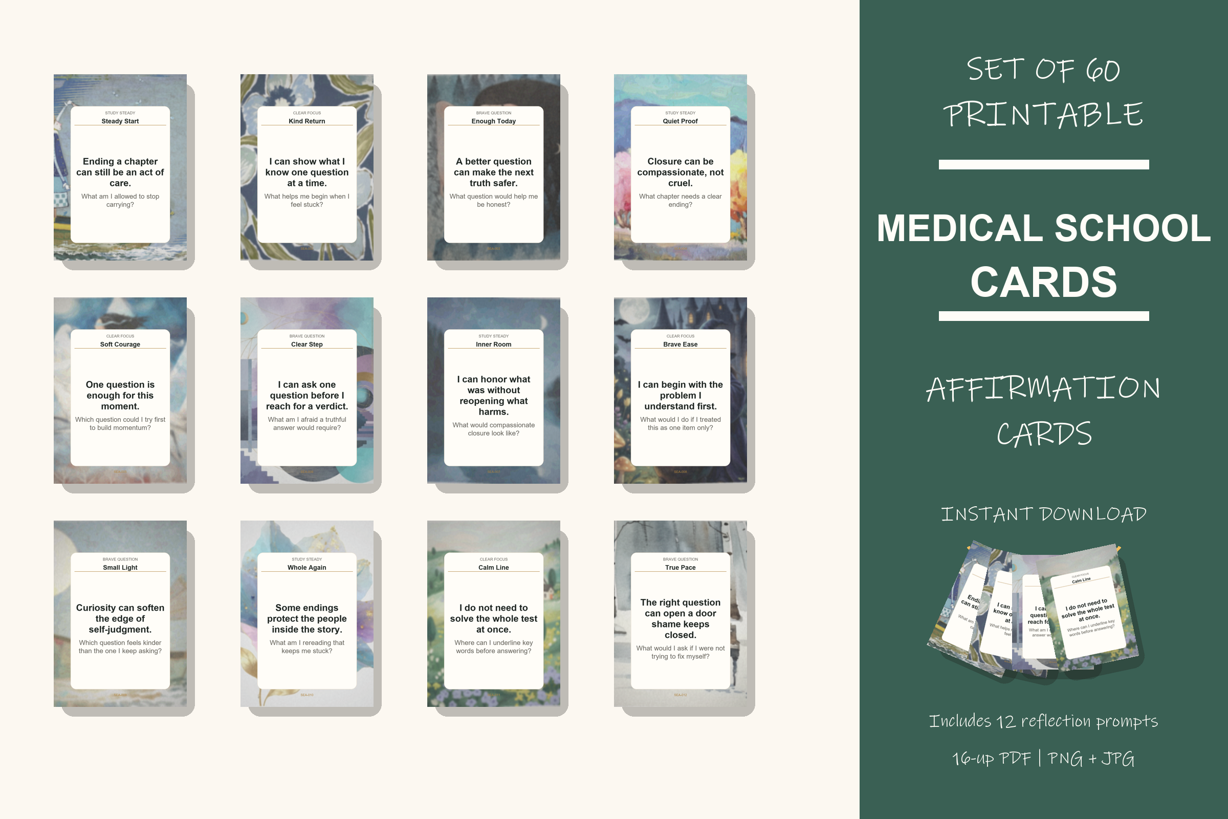 Printable Medical School Cards preview