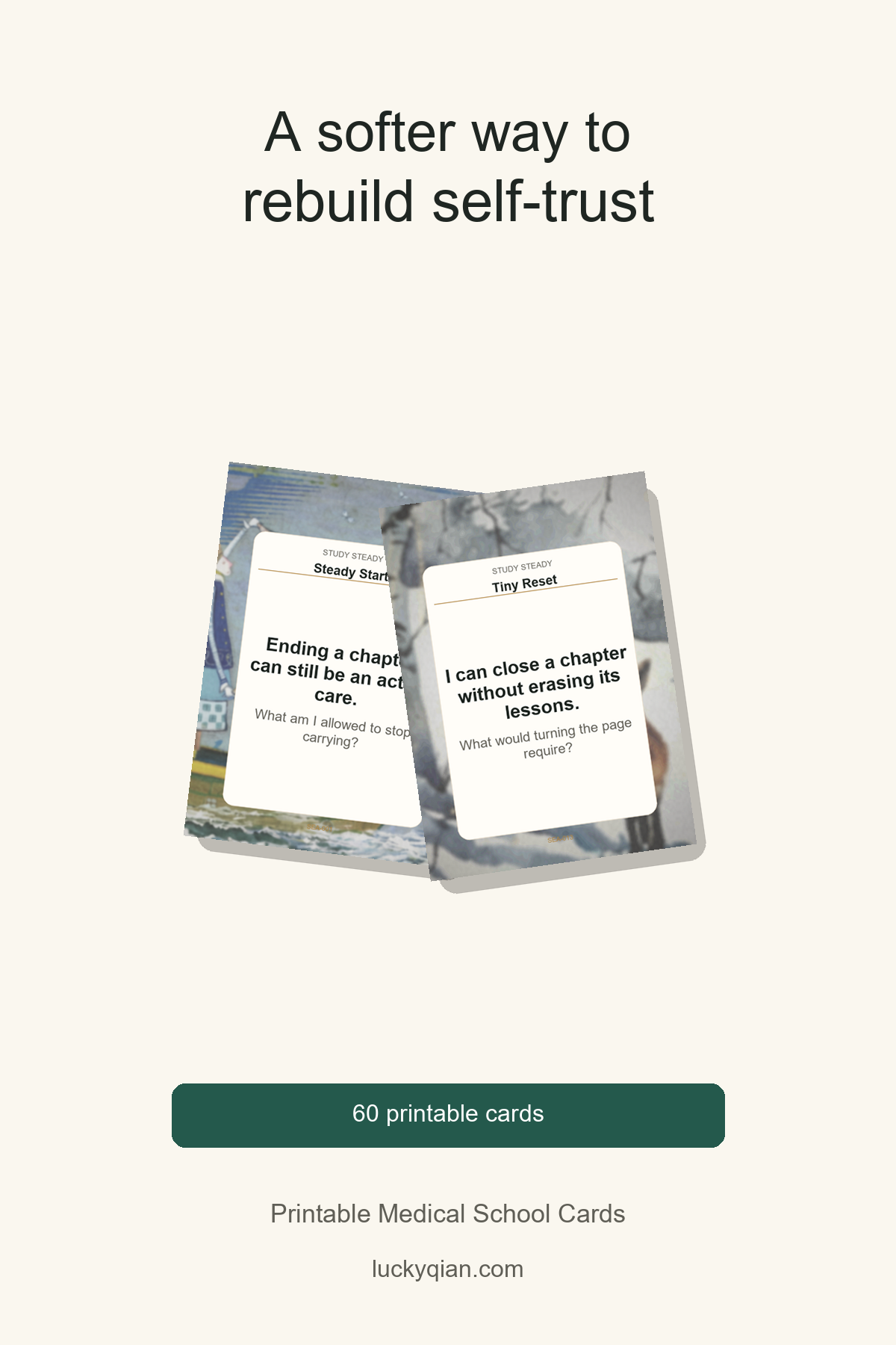 Printable Medical School Cards pin preview