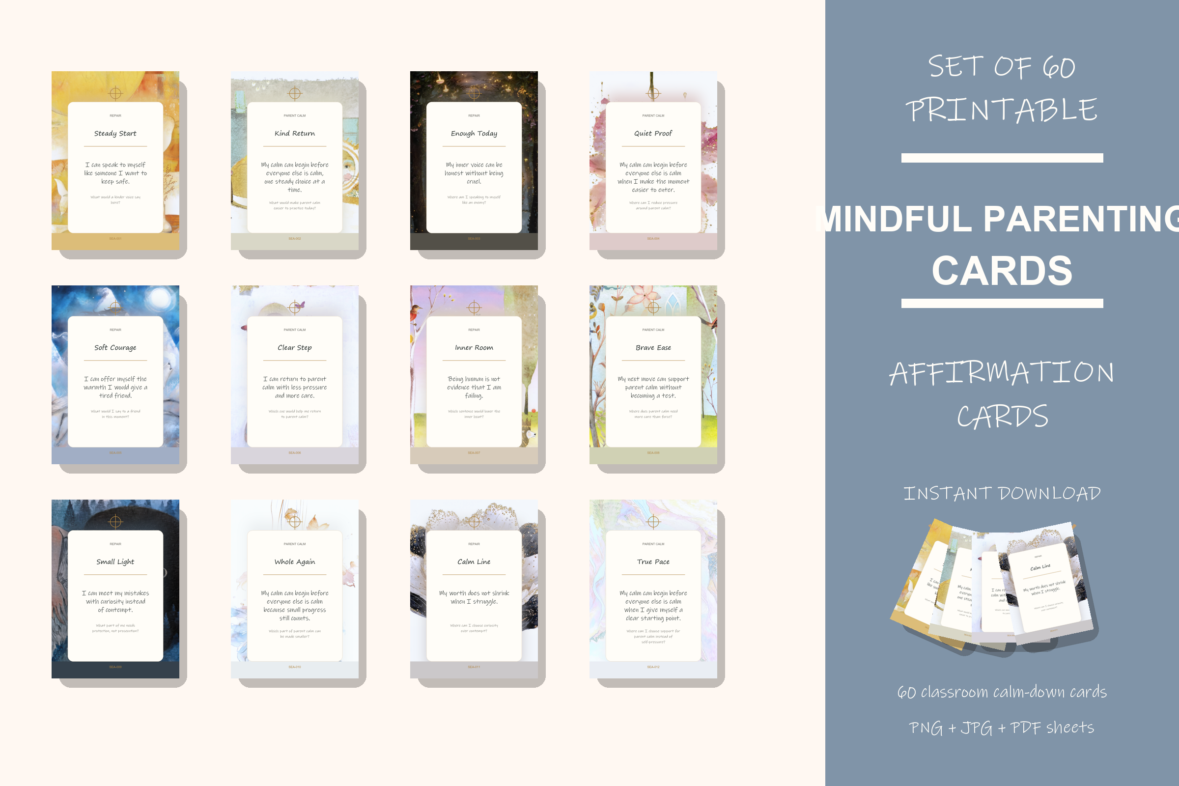 Printable Mindful Parenting Cards preview