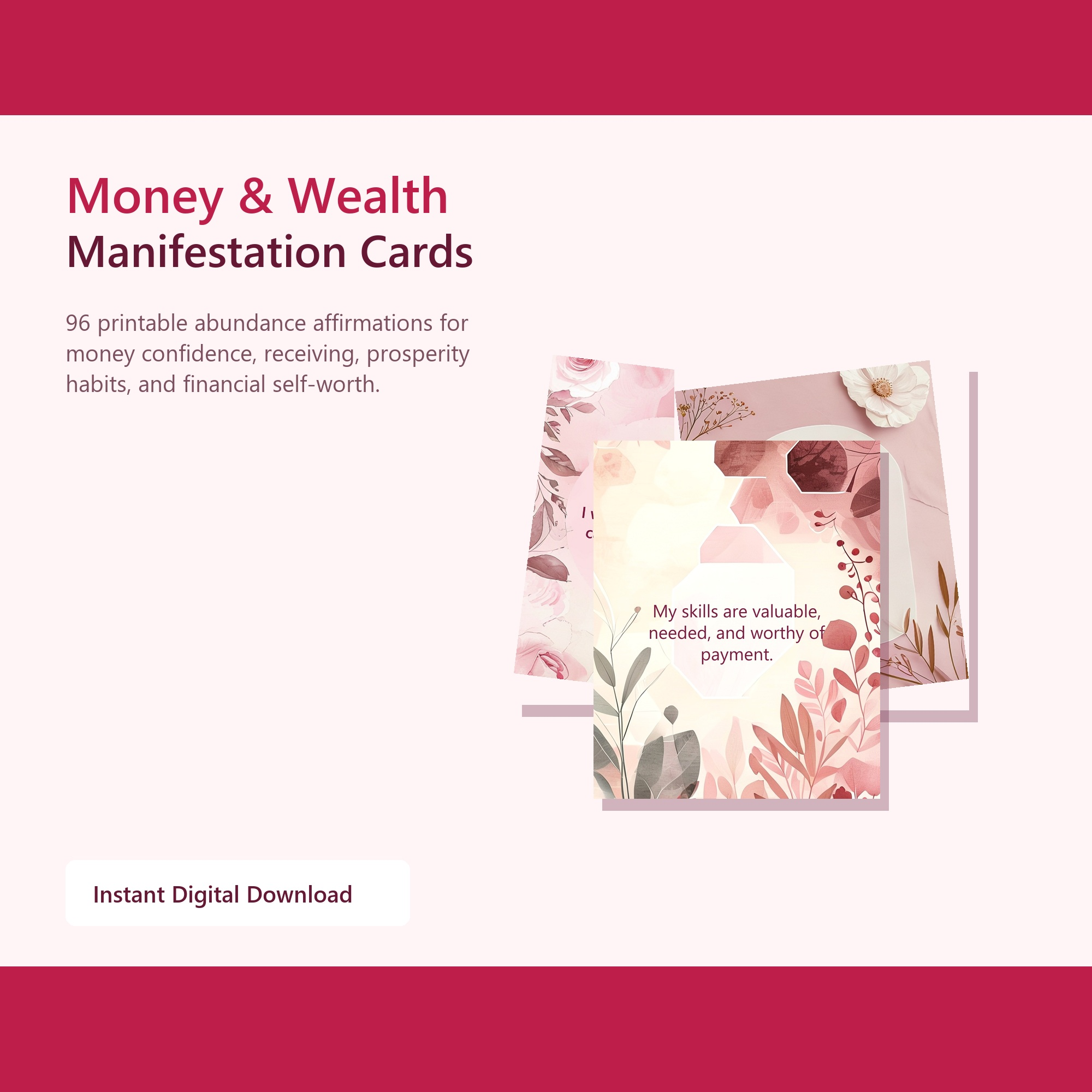 Money & Wealth Manifestation Affirmation Cards -... preview