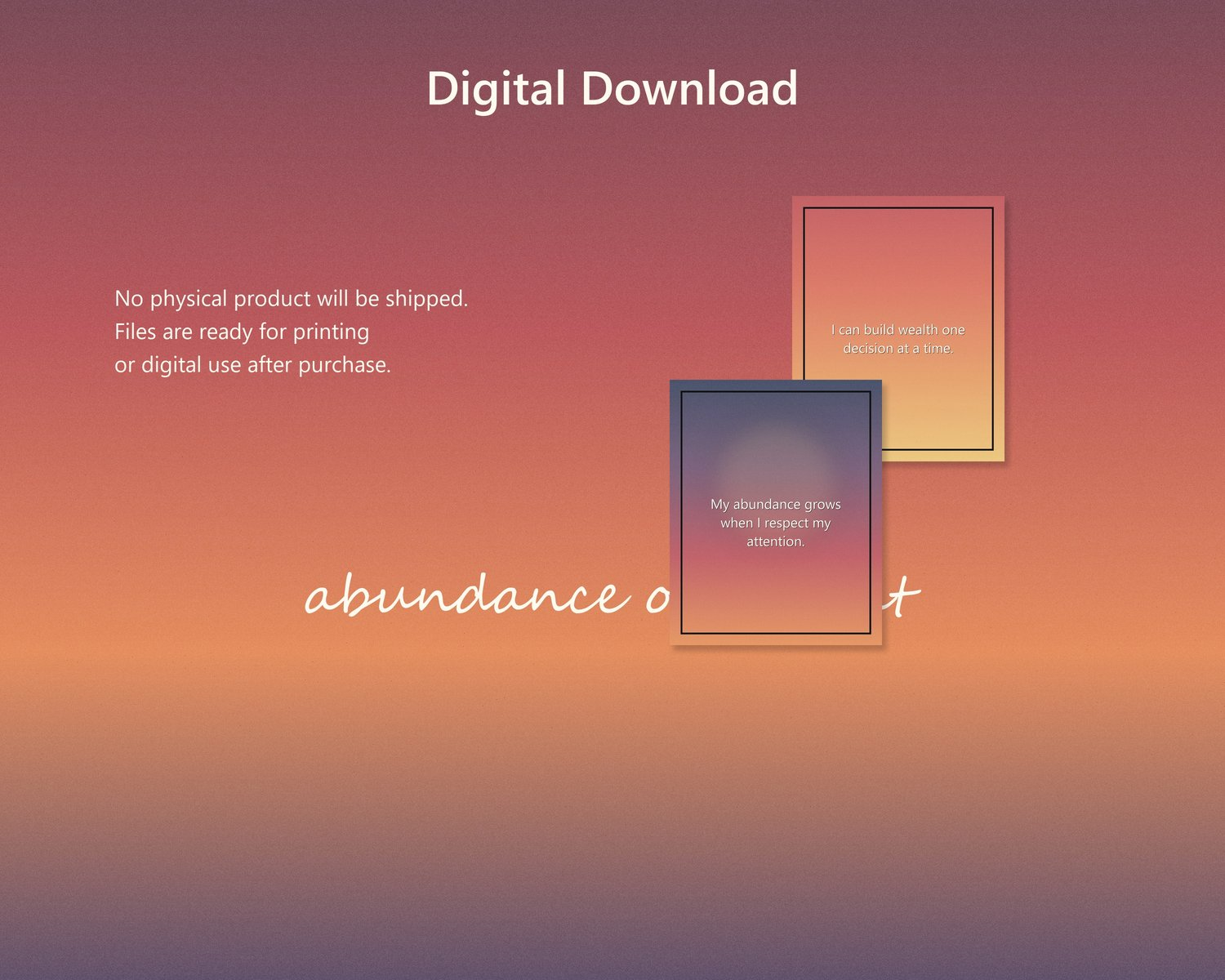 Money & Wealth Manifestation Cards | 96 Sunset M preview