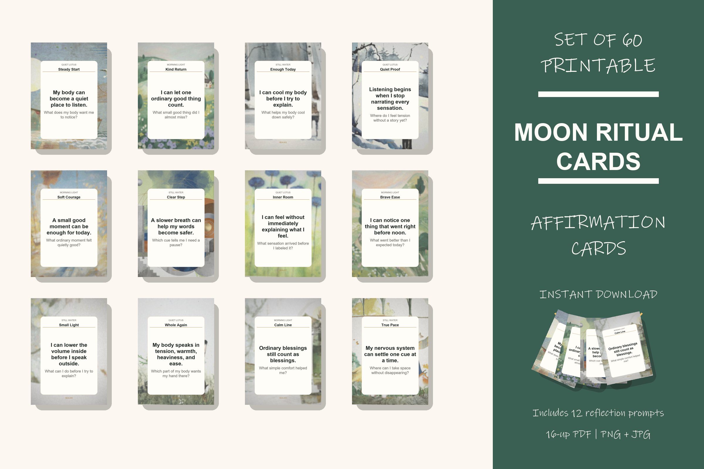 Printable Moon Ritual Cards preview