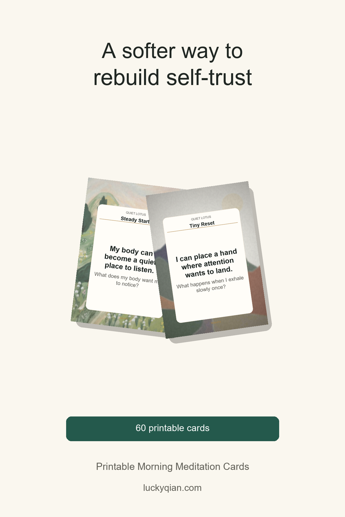 Printable Morning Meditation Cards pin preview