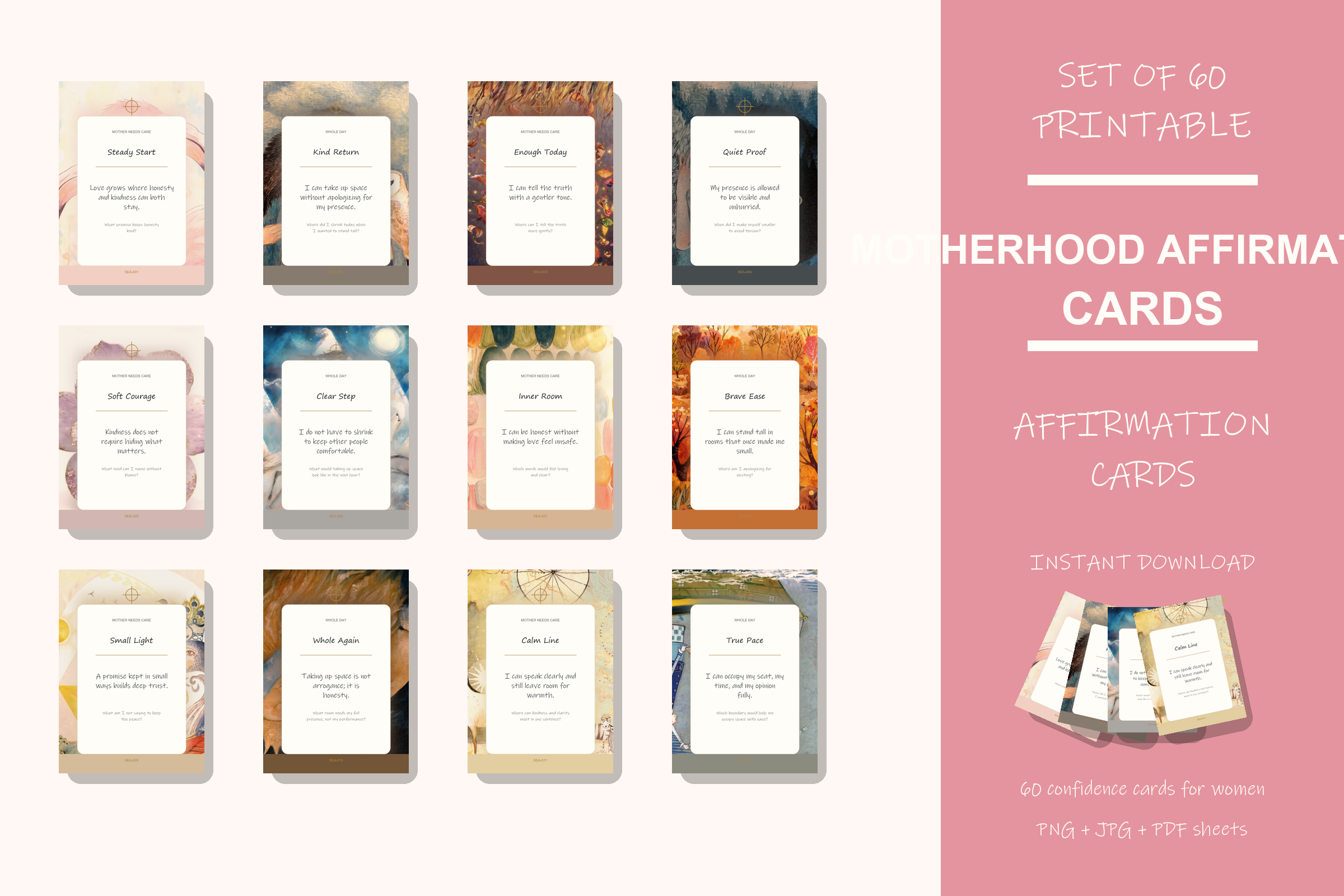 Printable Motherhood Affirmation Cards preview
