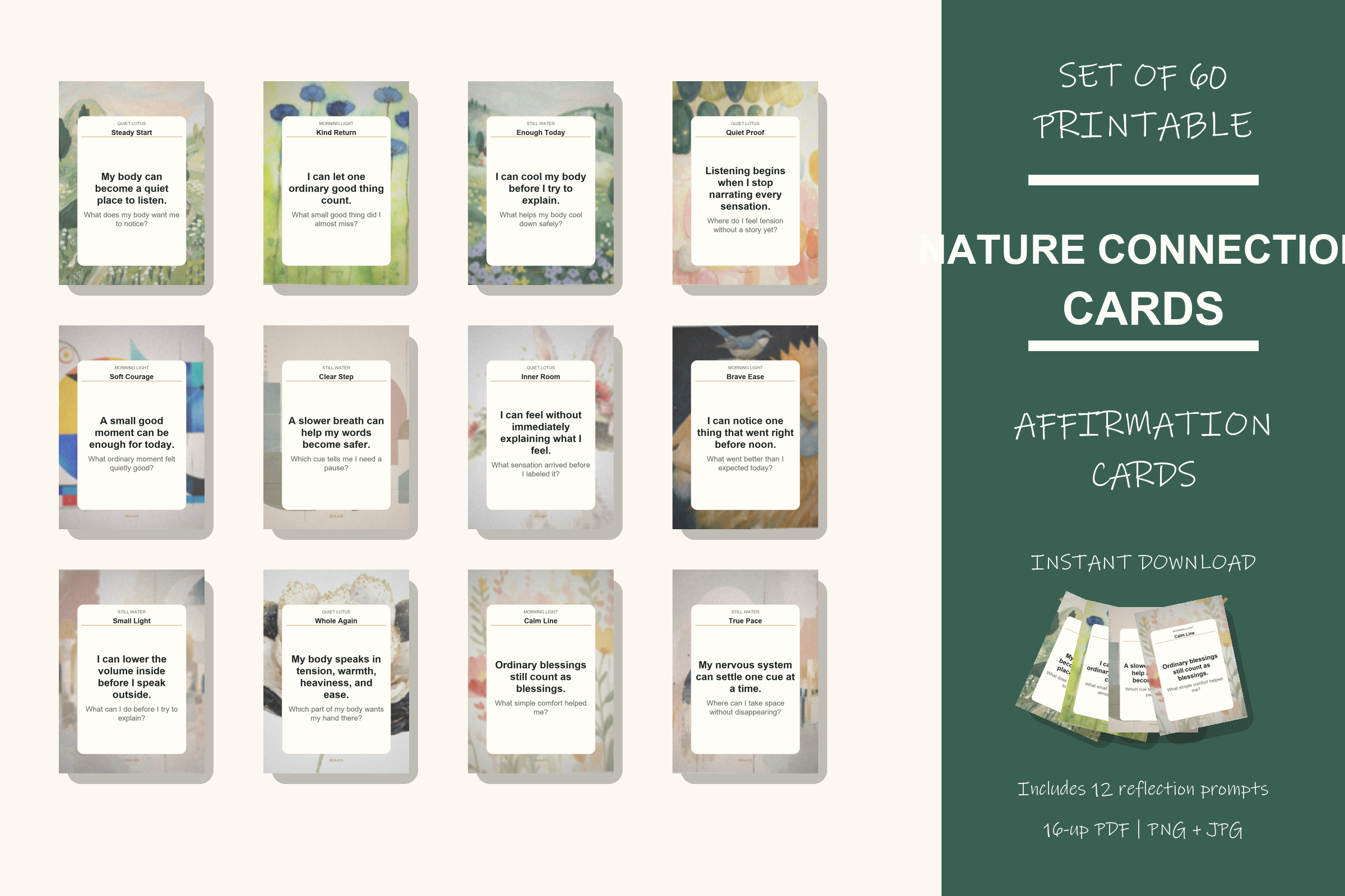 Printable Nature Connection Cards preview