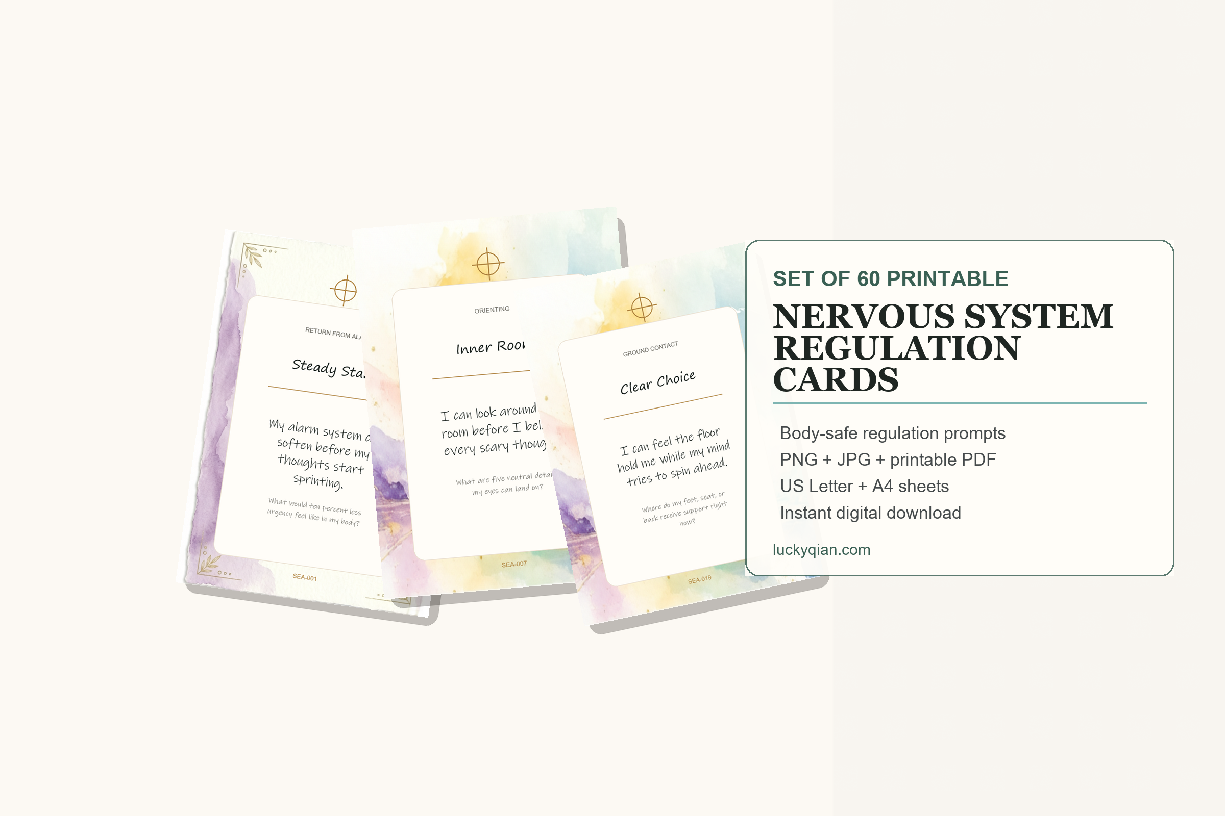 Printable Nervous System Regulation Cards preview