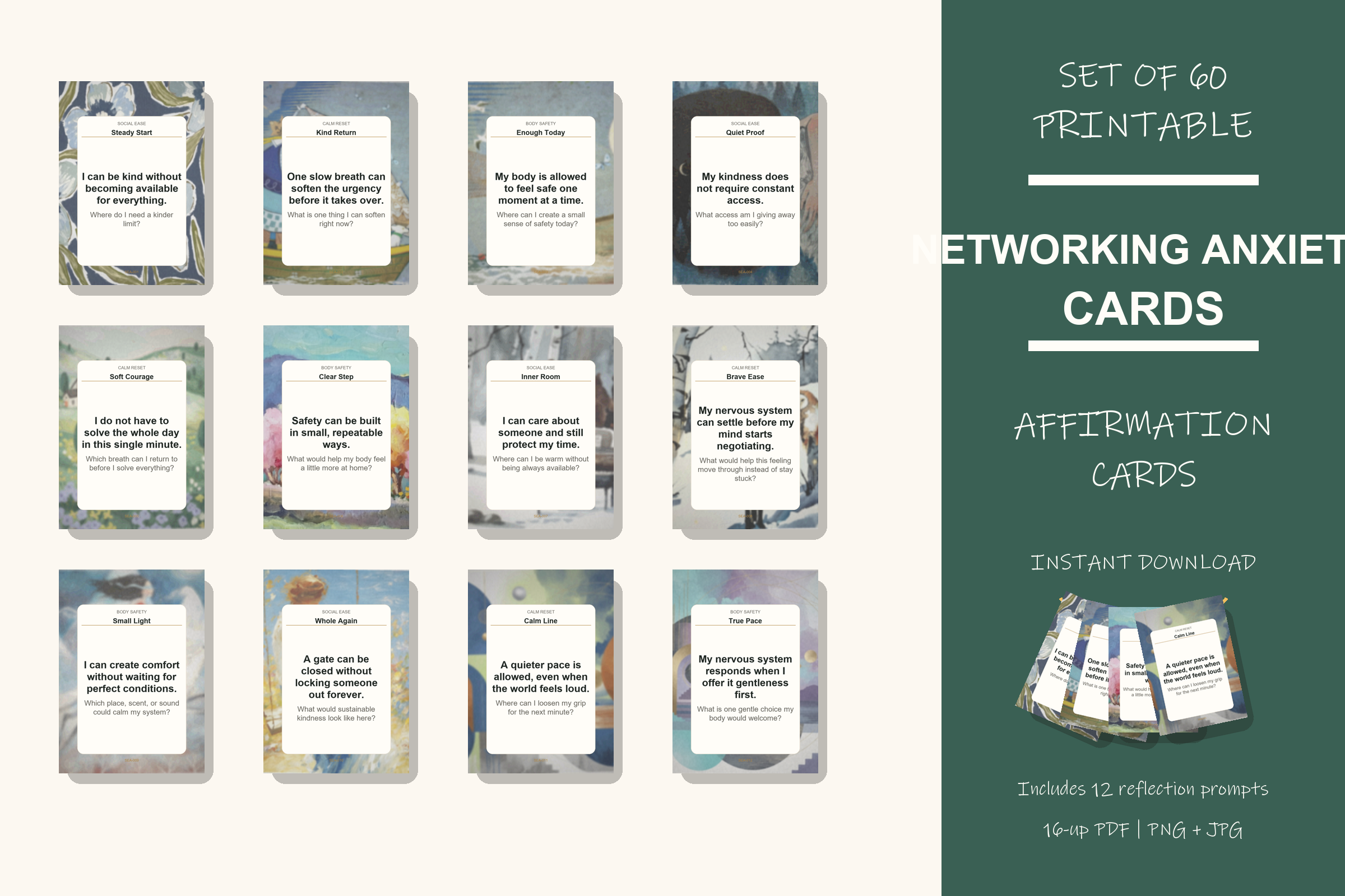 Printable Networking Anxiety Cards preview
