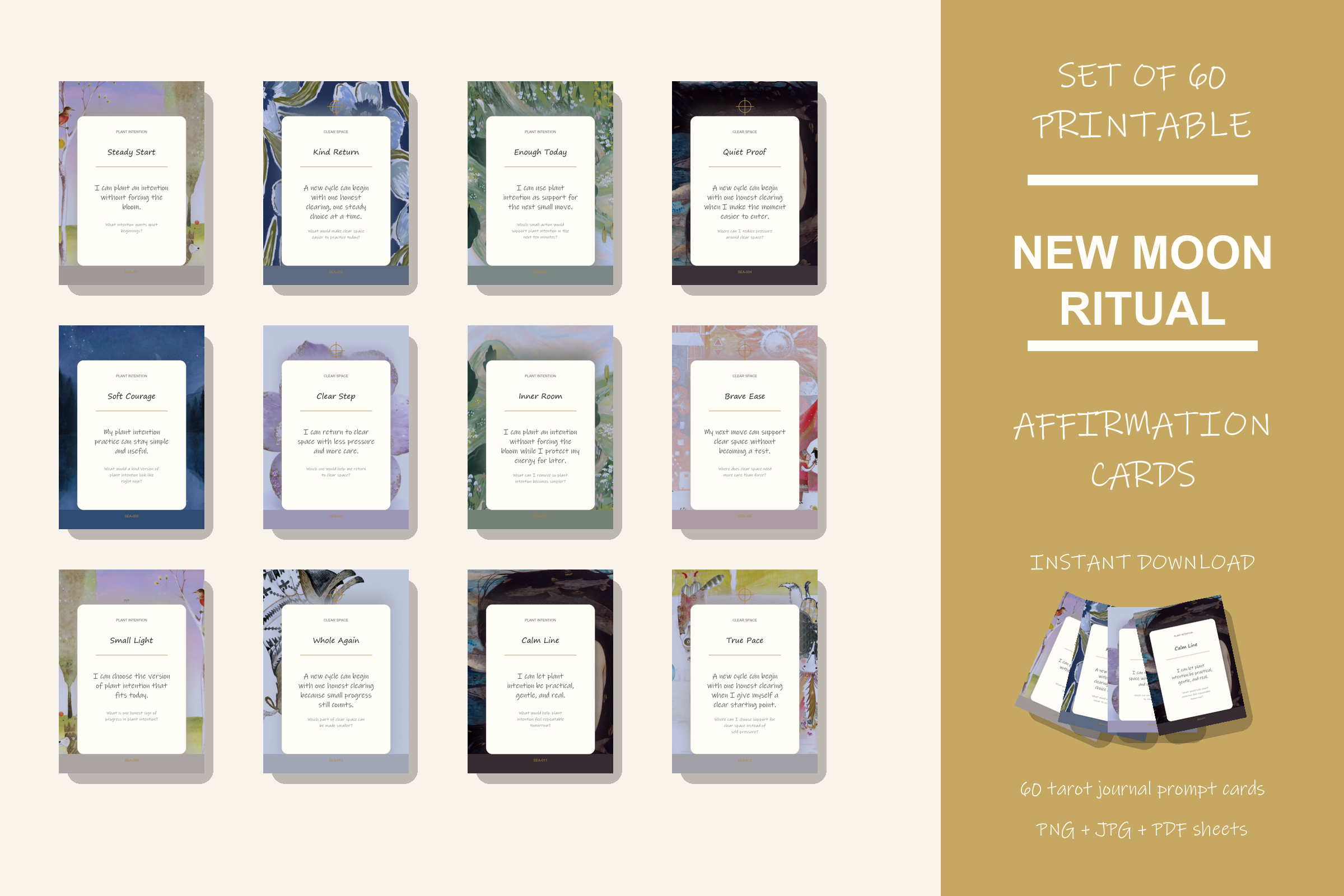 Printable New Moon Ritual Cards preview