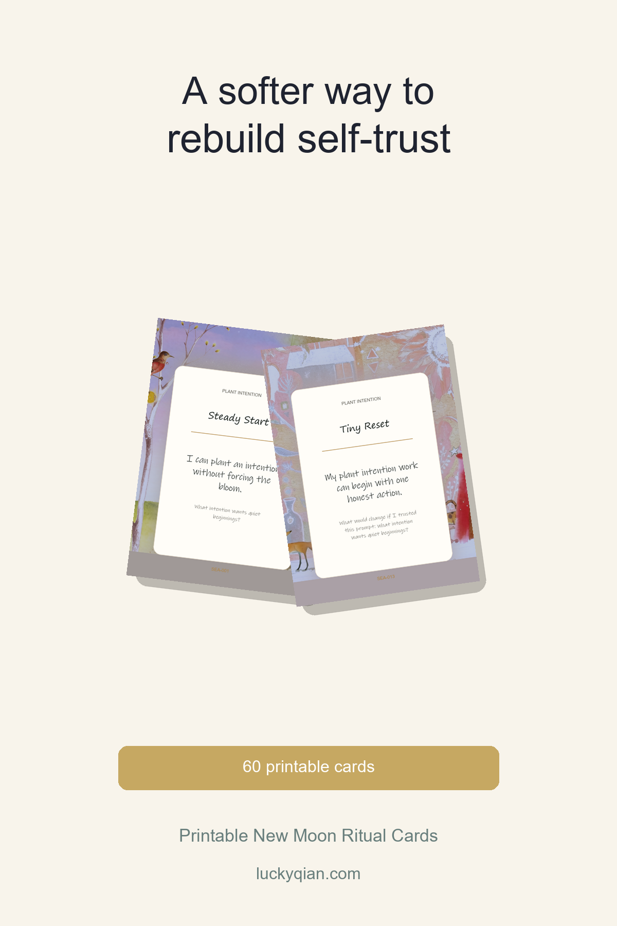 Printable New Moon Ritual Cards pin preview