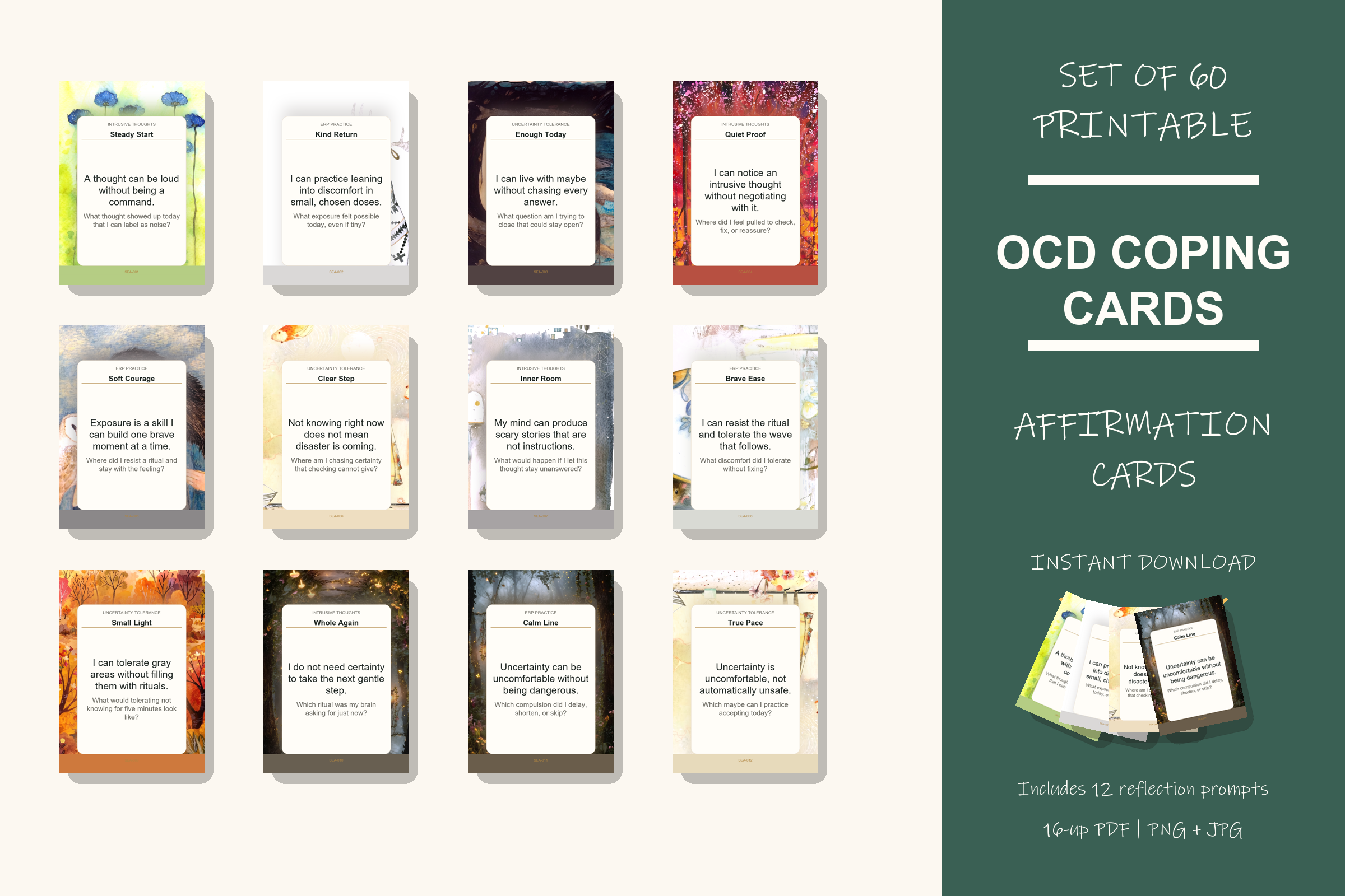 Printable OCD Coping Cards preview