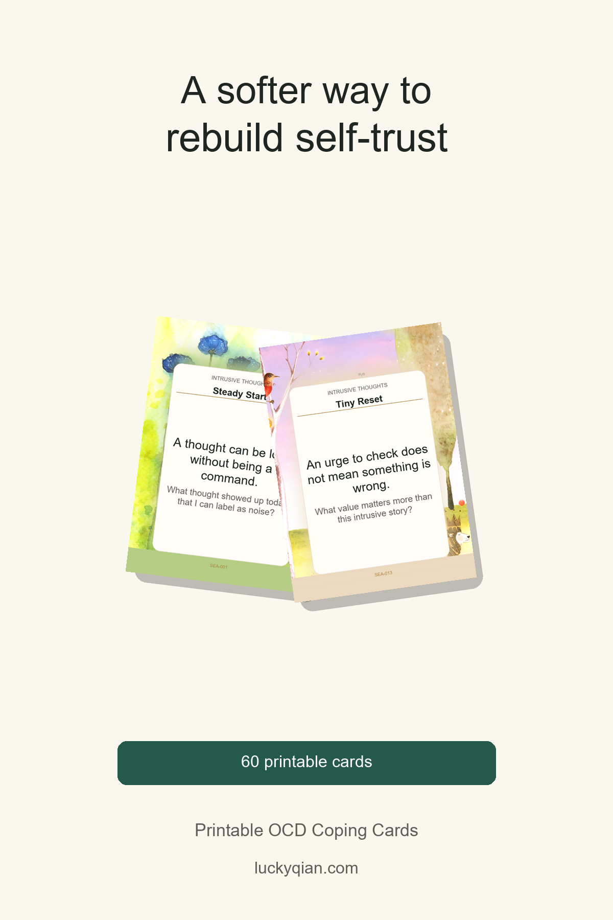 Printable OCD Coping Cards pin preview