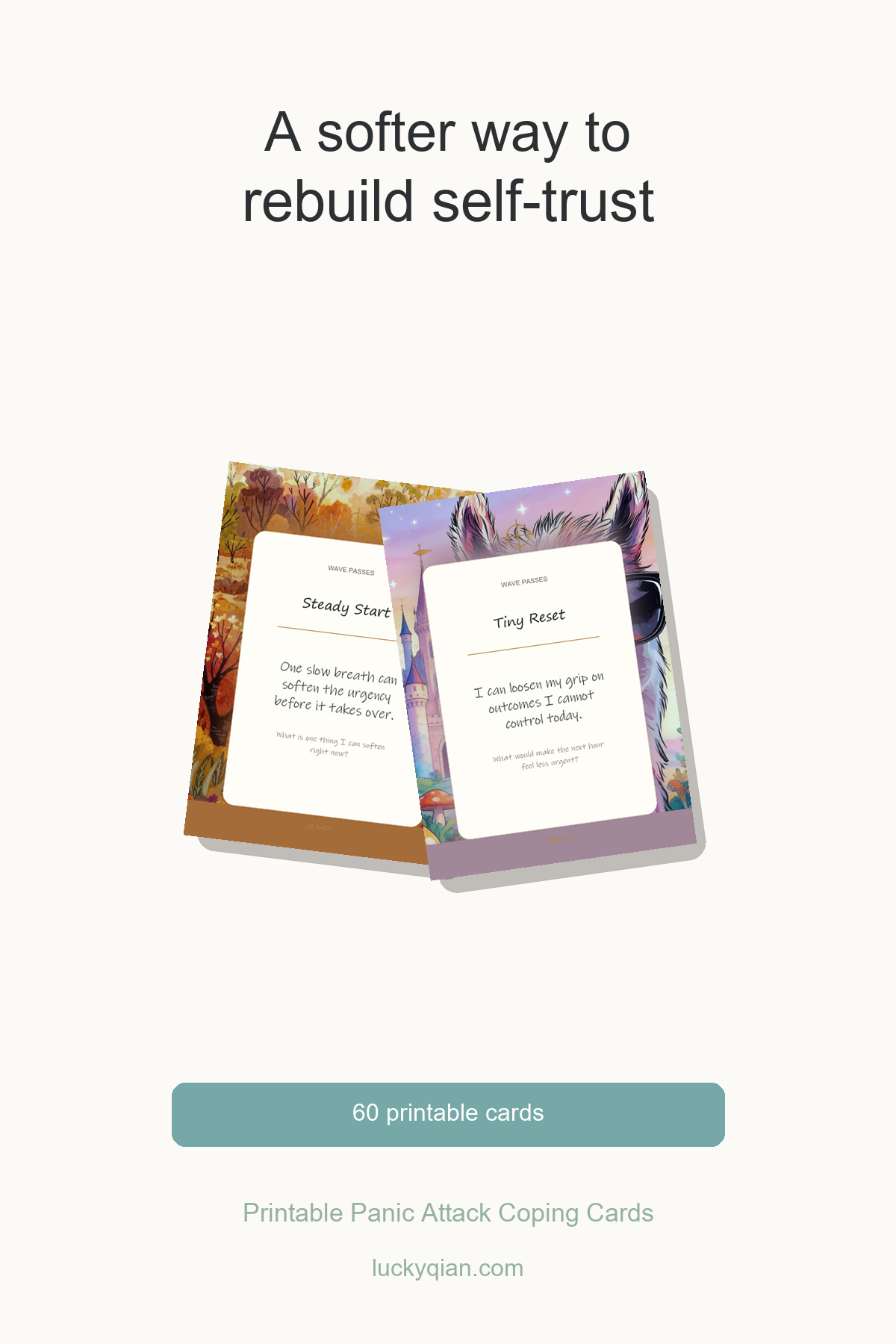Printable Panic Attack Coping Cards pin preview
