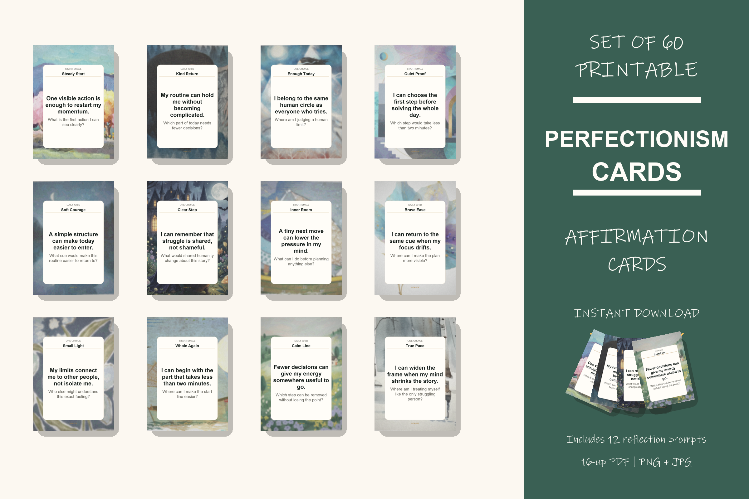 Printable Perfectionism Cards preview