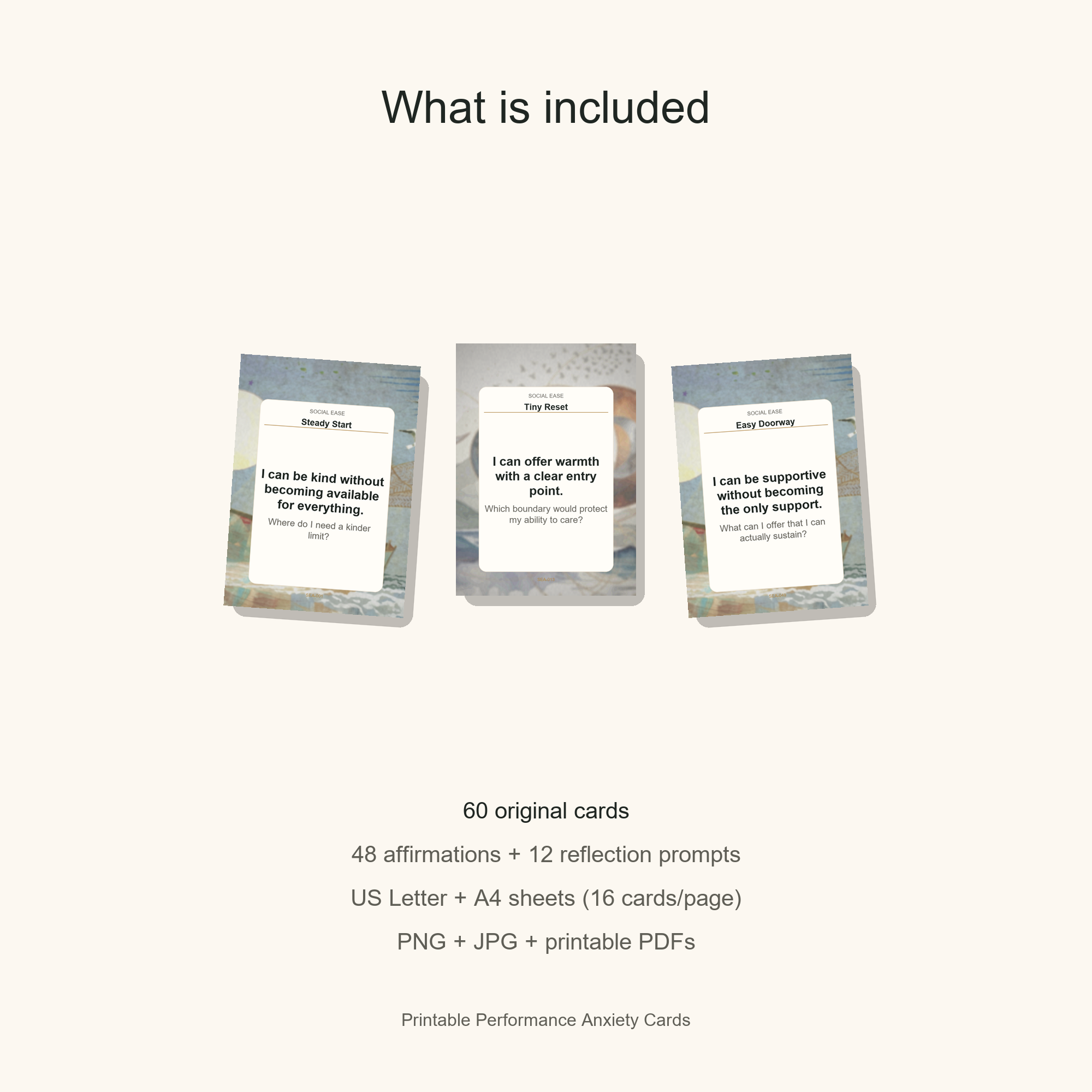 Printable Performance Anxiety Cards gallery preview