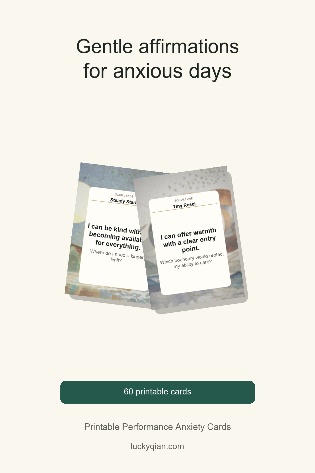 Printable Performance Anxiety Cards pin preview