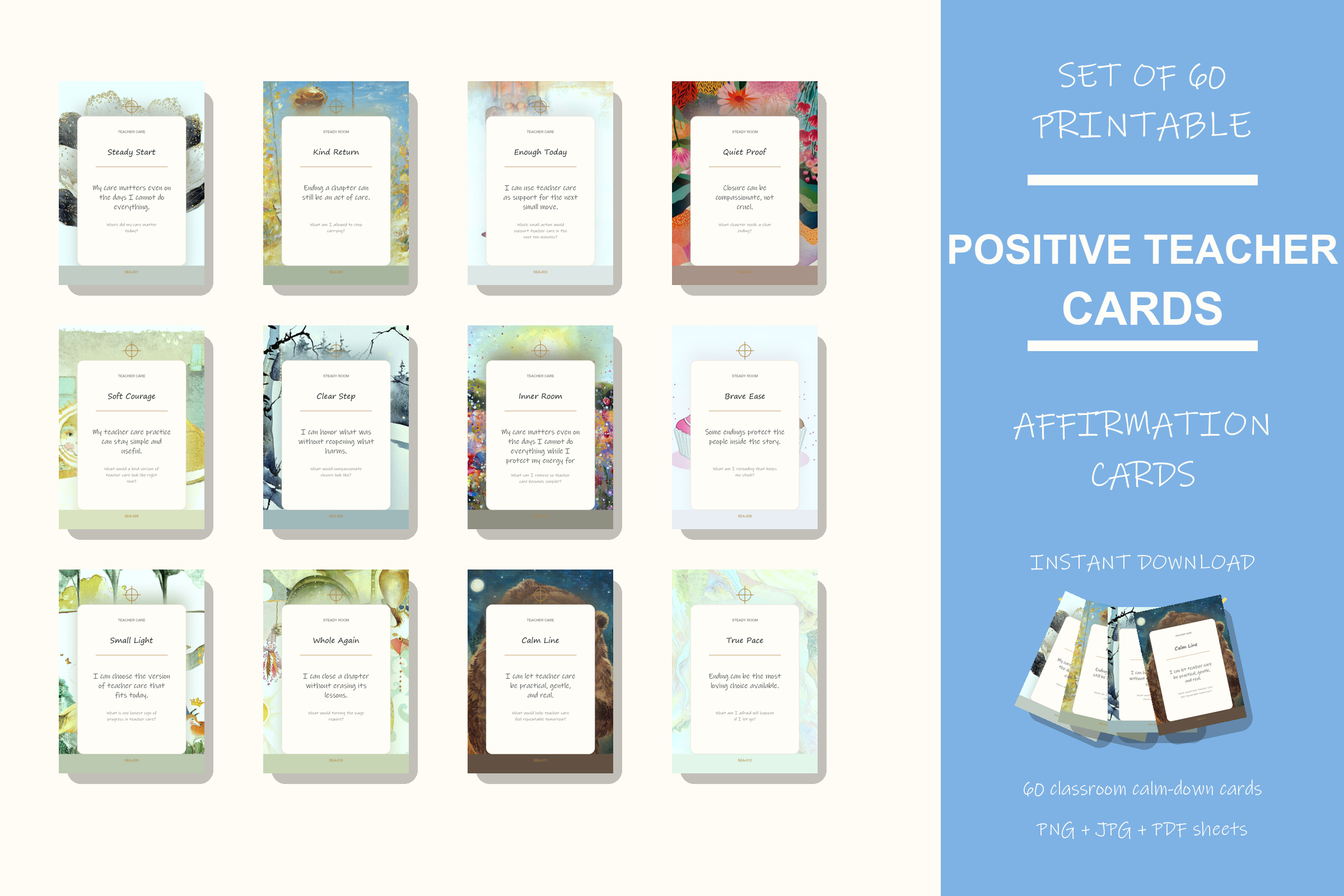 Printable Positive Teacher Cards preview