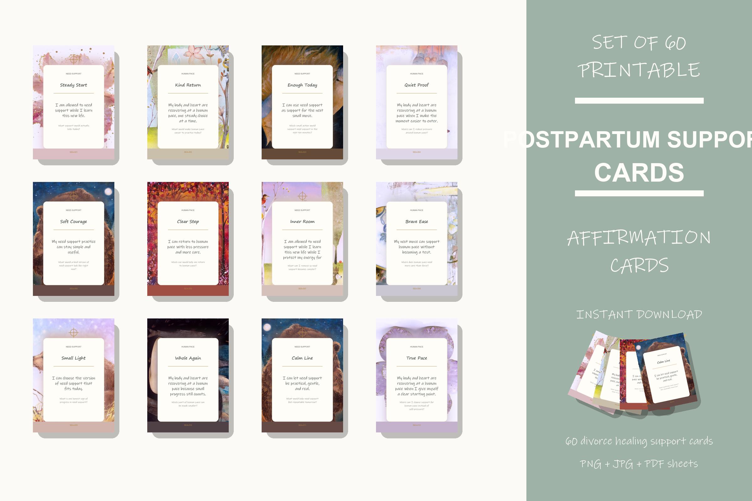 Printable Postpartum Support Cards preview