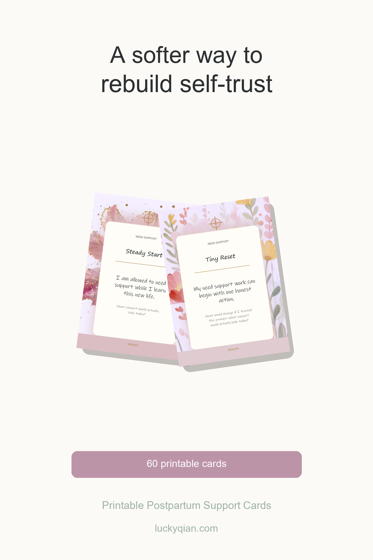 Printable Postpartum Support Cards pin preview