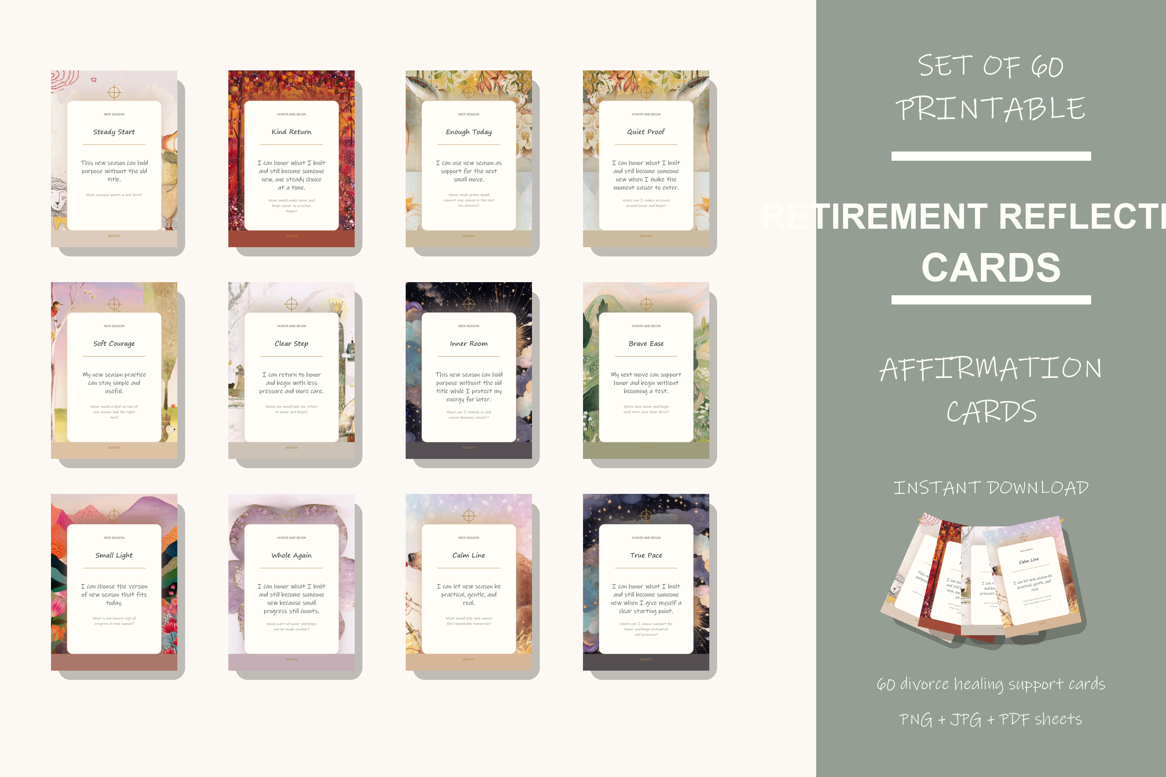 Printable Retirement Reflection Cards preview