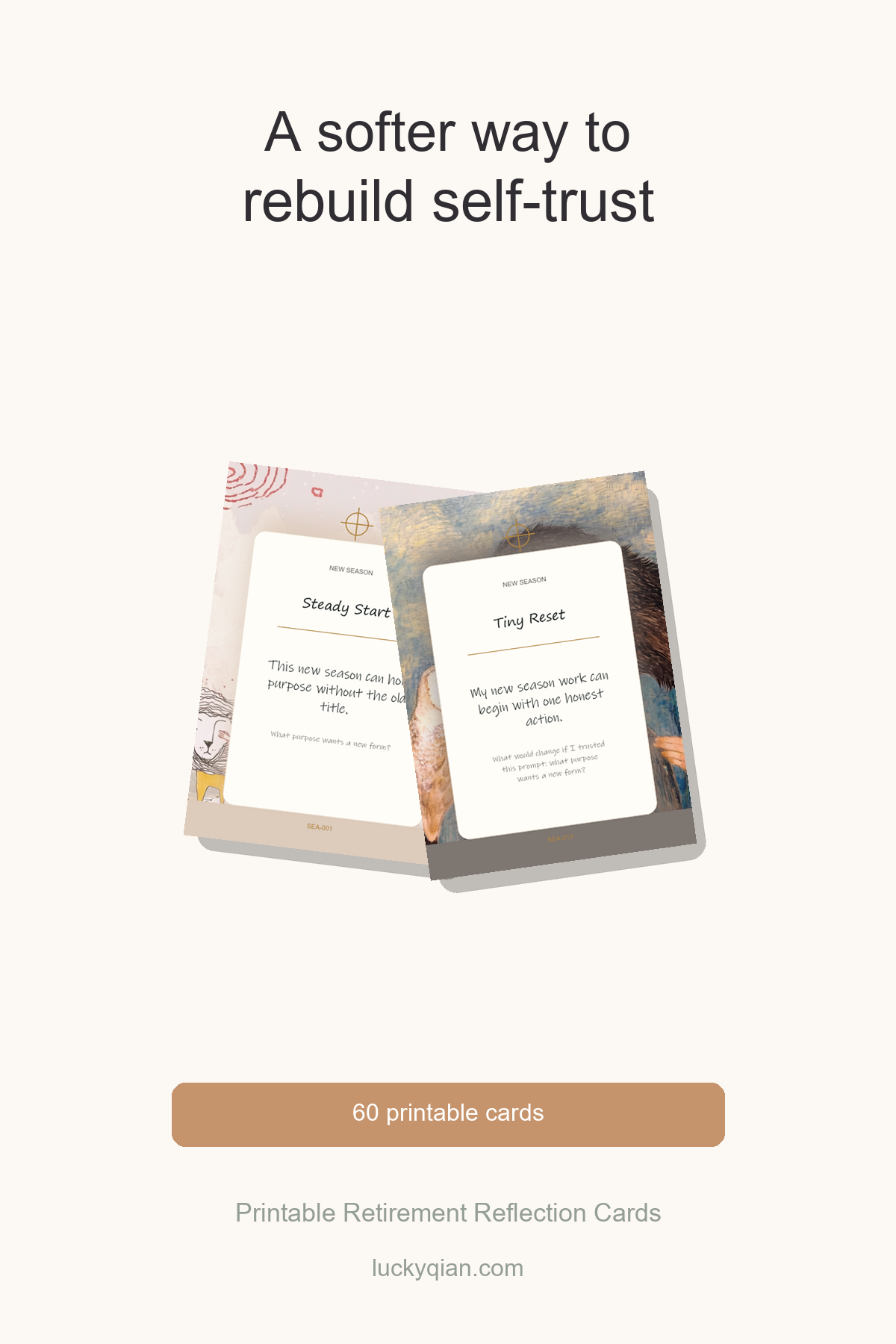 Printable Retirement Reflection Cards pin preview