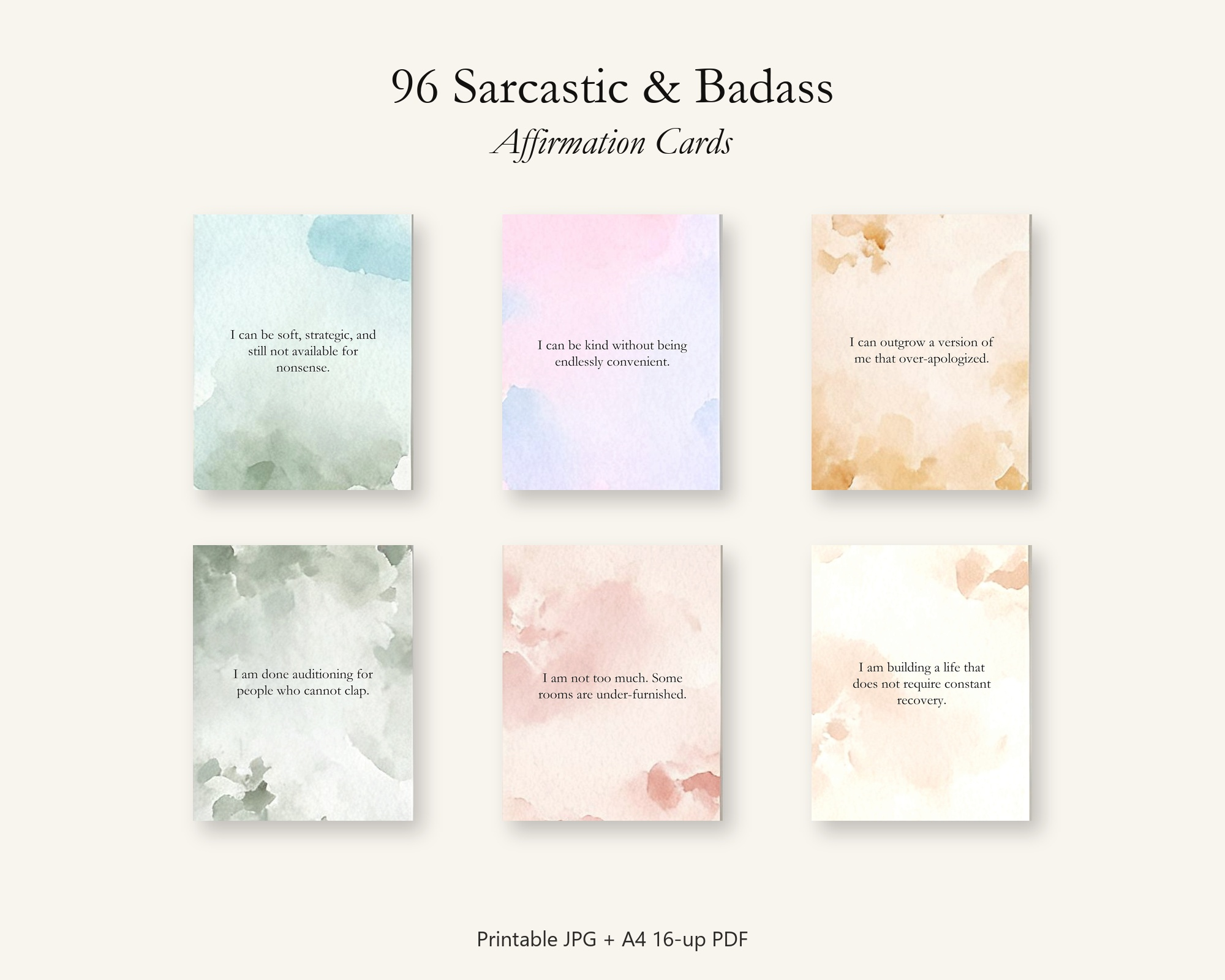 Sarcastic & Badass Affirmations | 96 Printable A... preview