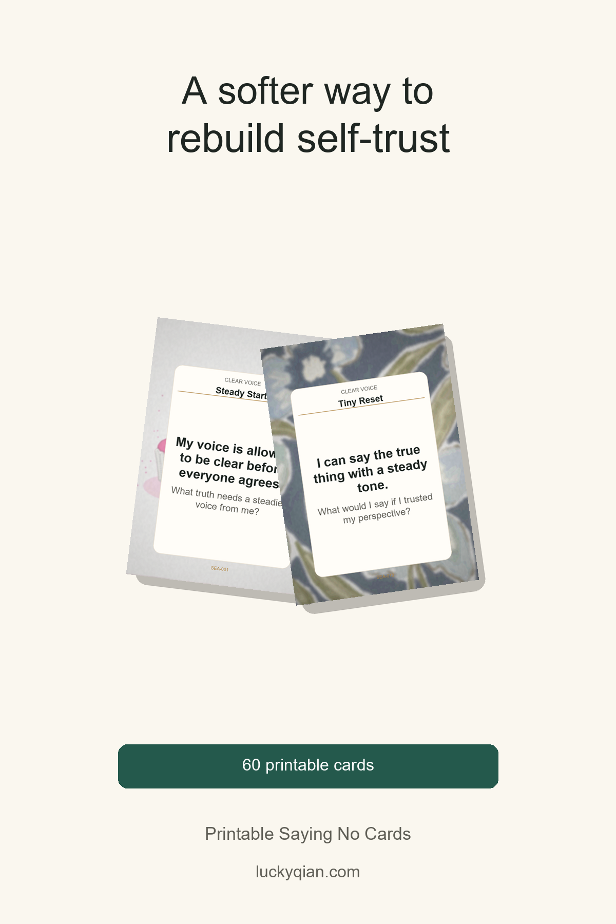 Printable Saying No Cards pin preview