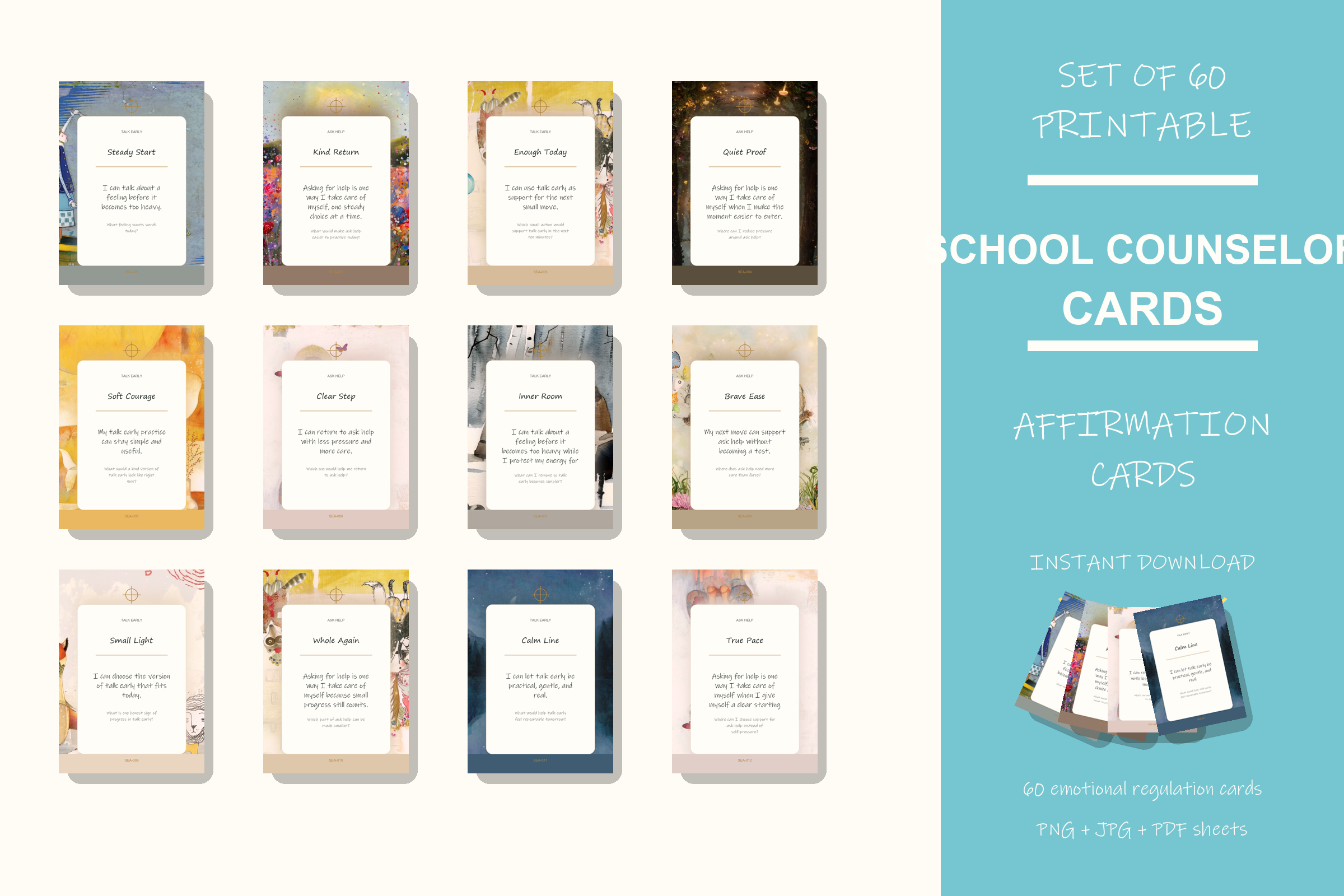 Printable School Counselor Cards preview