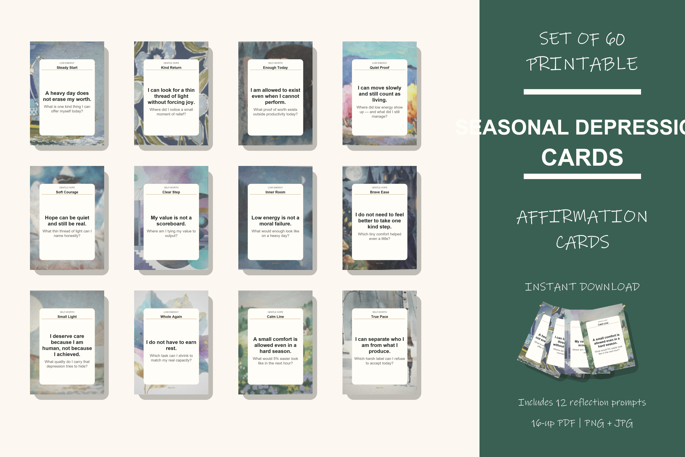 Printable Seasonal Depression Cards preview