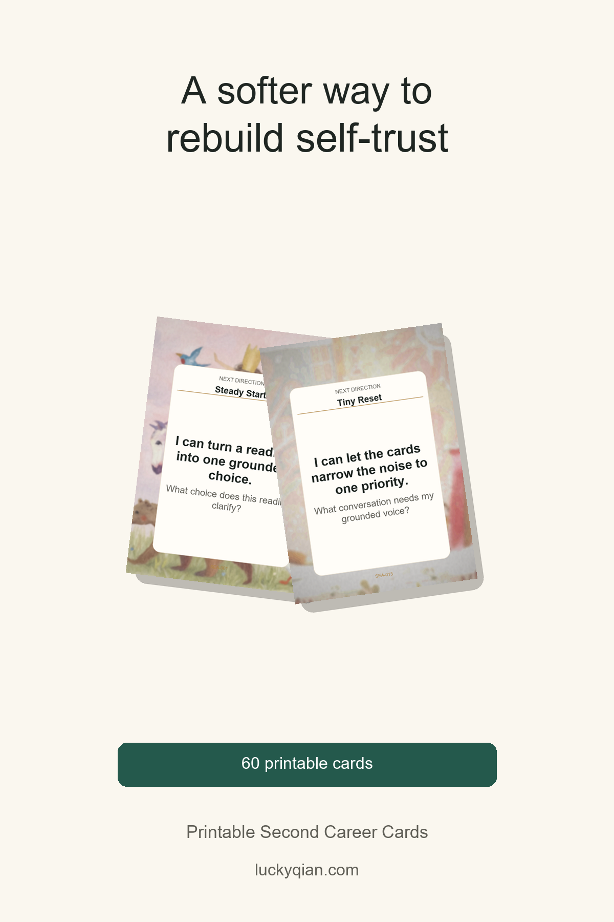 Printable Second Career Cards pin preview