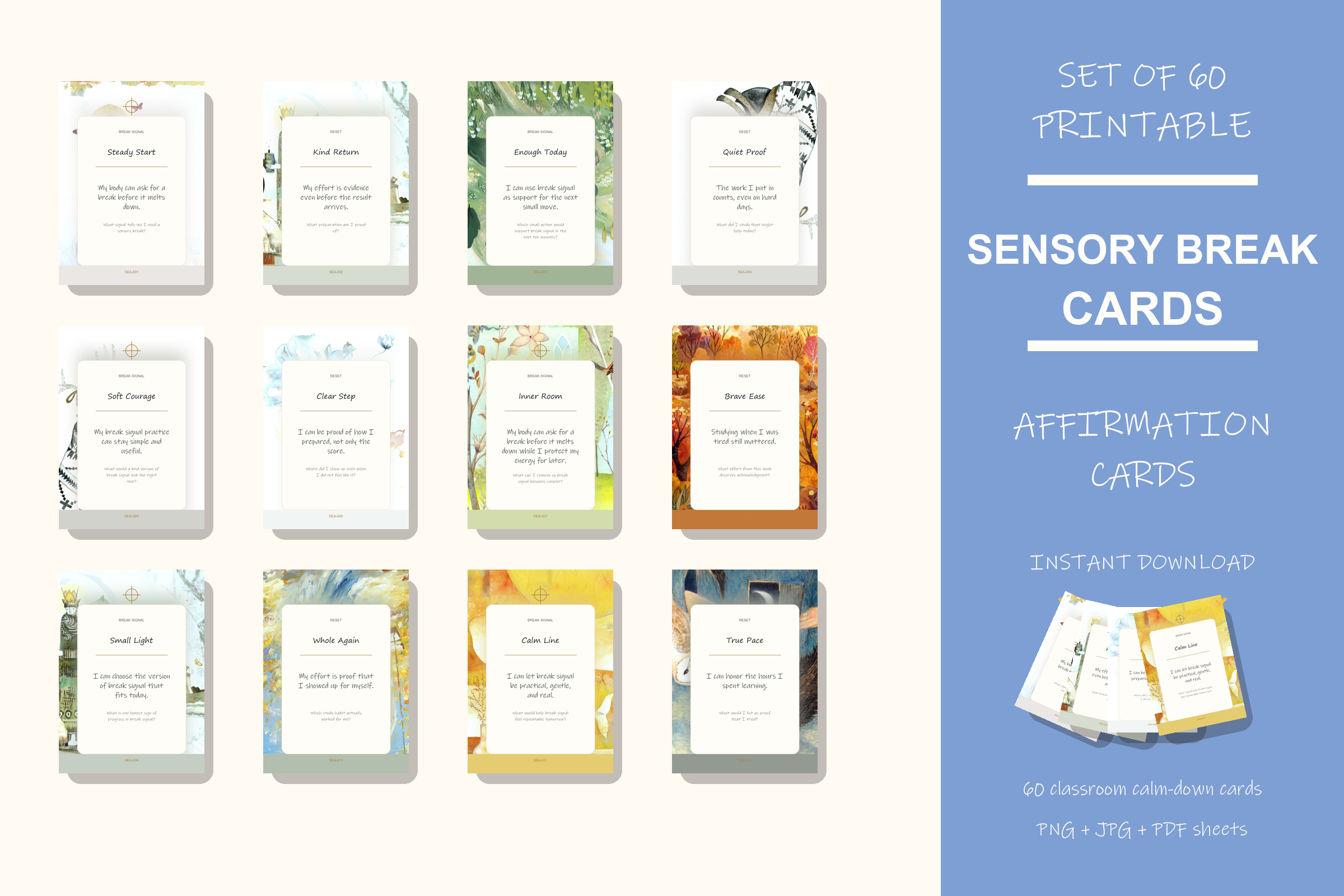 Printable Sensory Break Cards preview