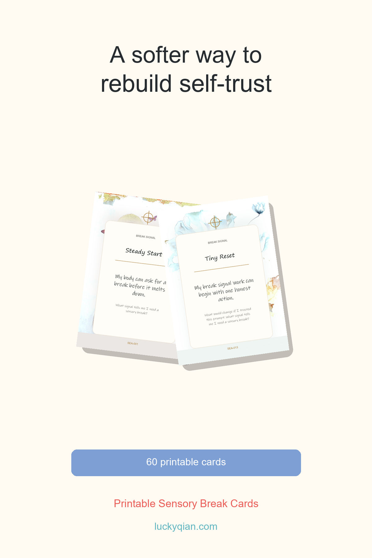 Printable Sensory Break Cards pin preview
