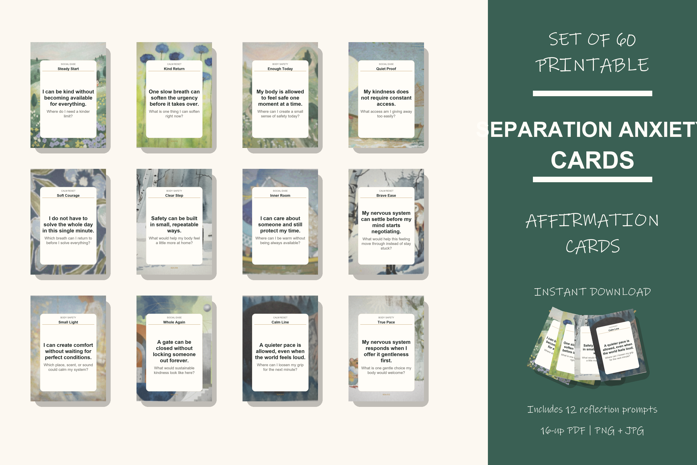 Printable Separation Anxiety Cards preview