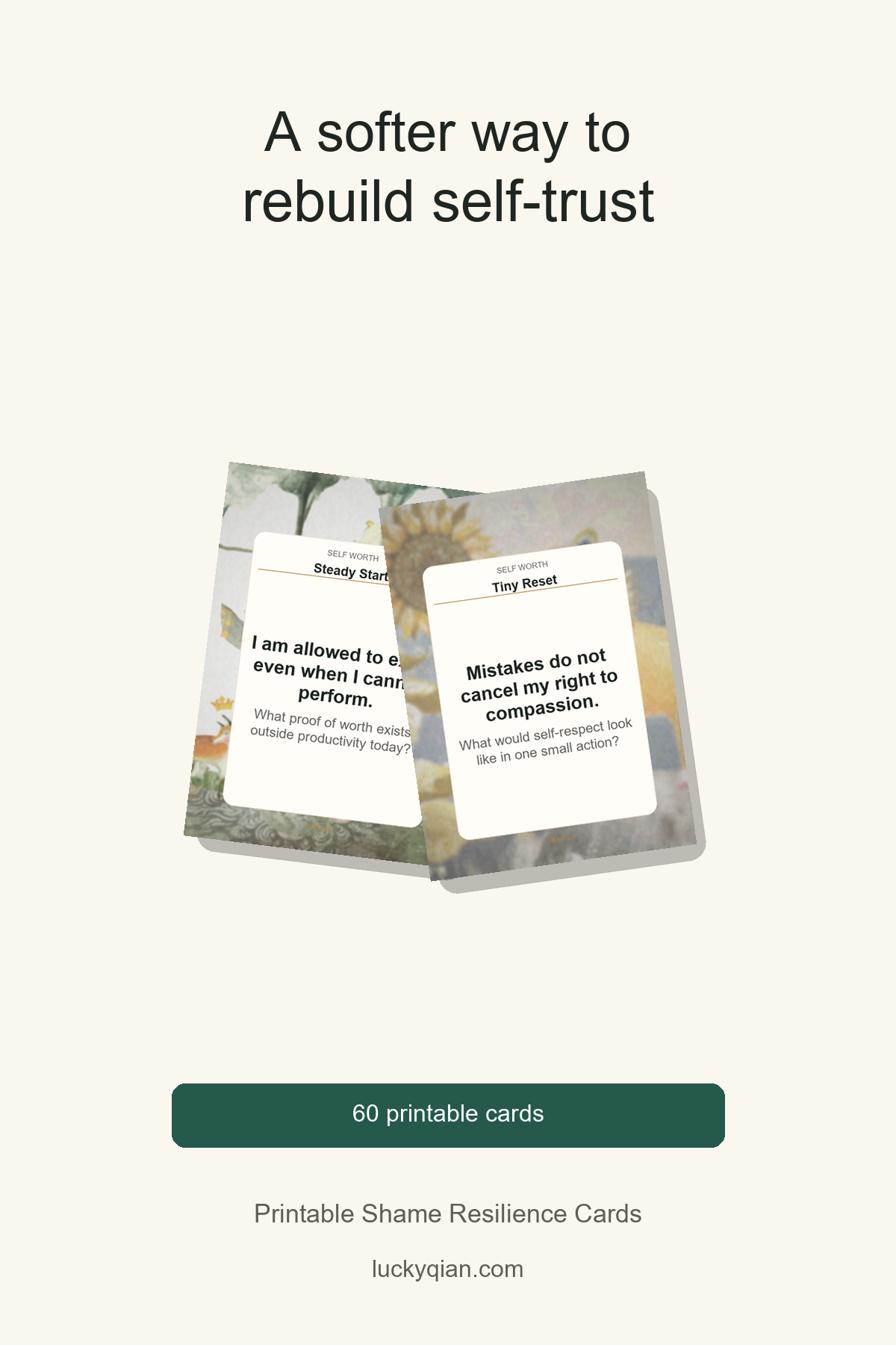 Printable Shame Resilience Cards pin preview