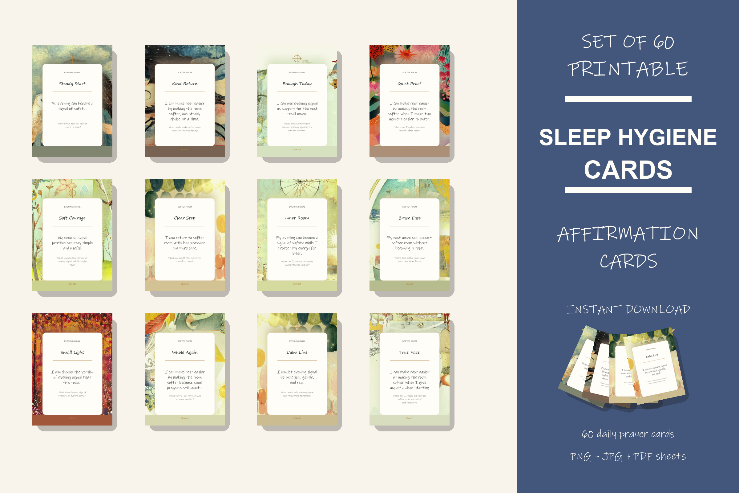 Printable Sleep Hygiene Cards preview