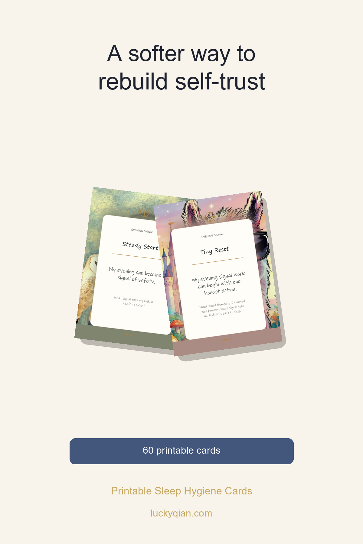 Printable Sleep Hygiene Cards pin preview