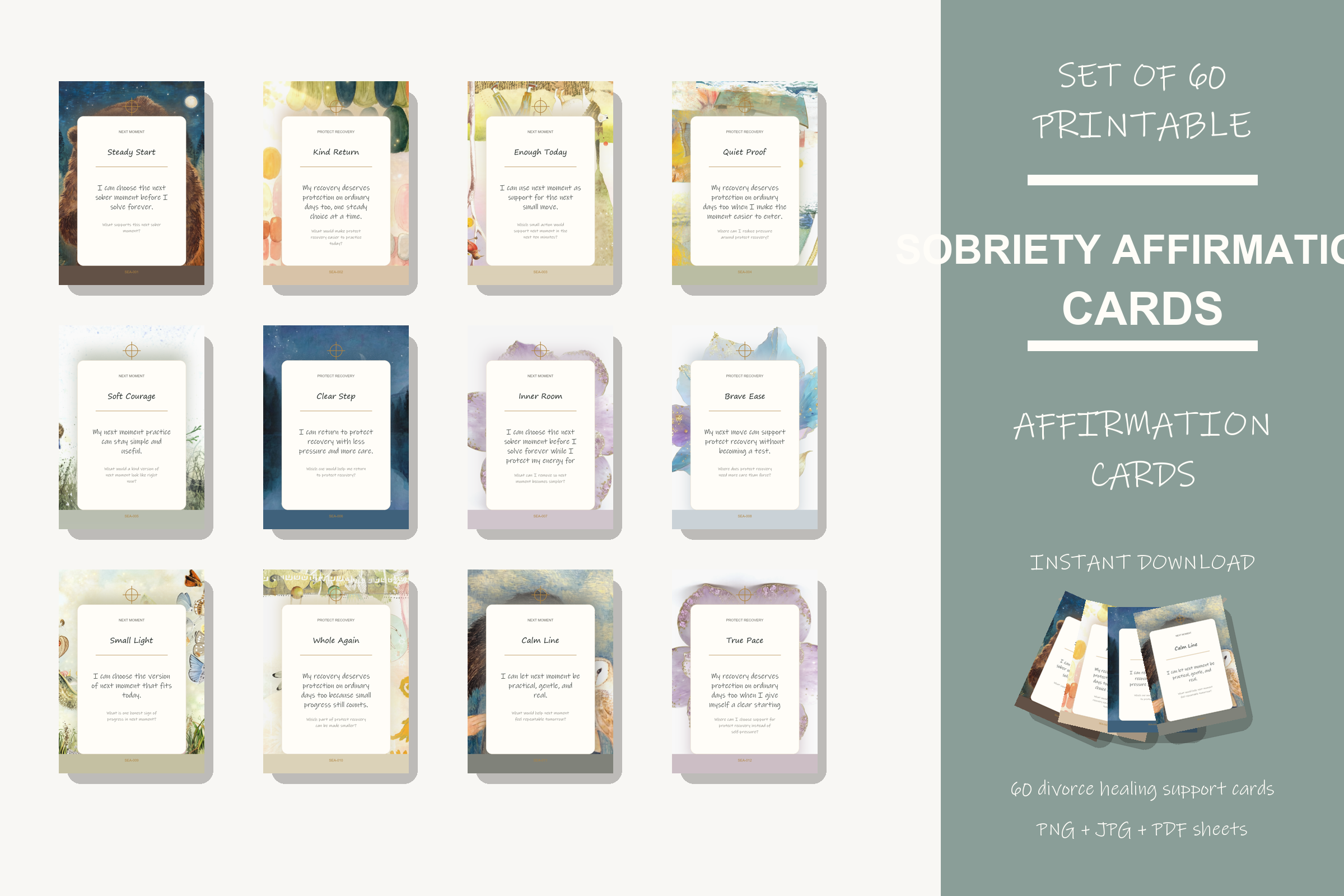 Printable Sobriety Affirmation Cards preview