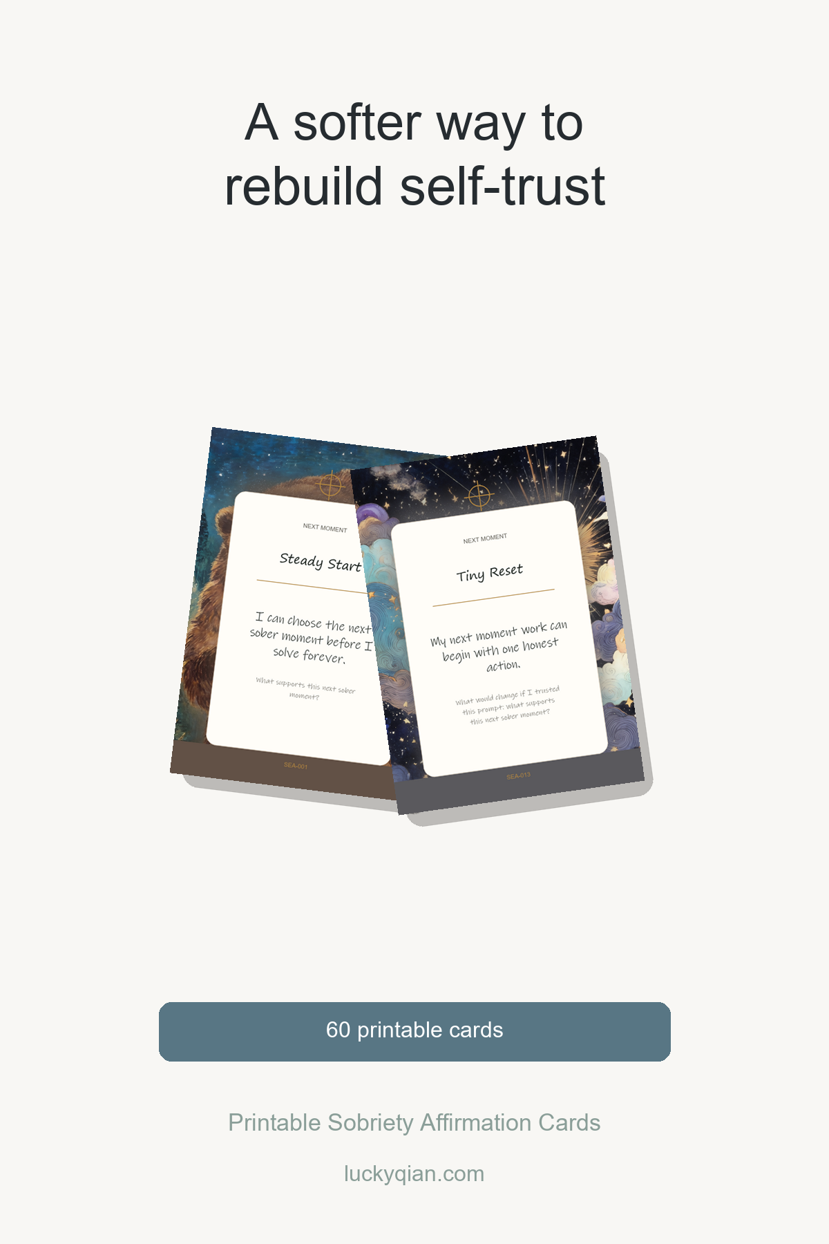 Printable Sobriety Affirmation Cards pin preview